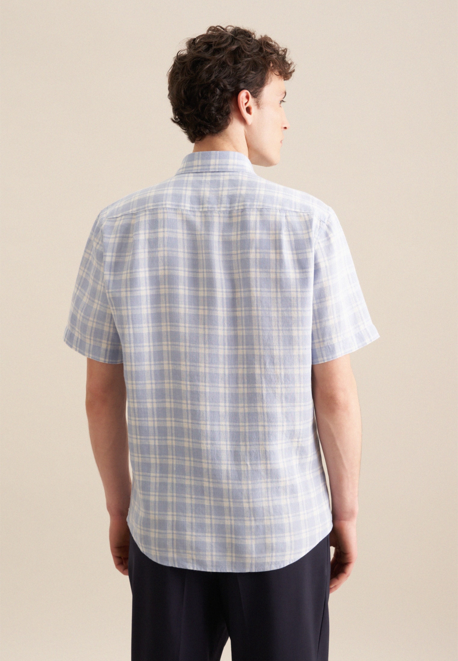 seidensticker Businesshemd »Schwarze Rose« Regular Kurzarm Button-Down-Kragen Karo