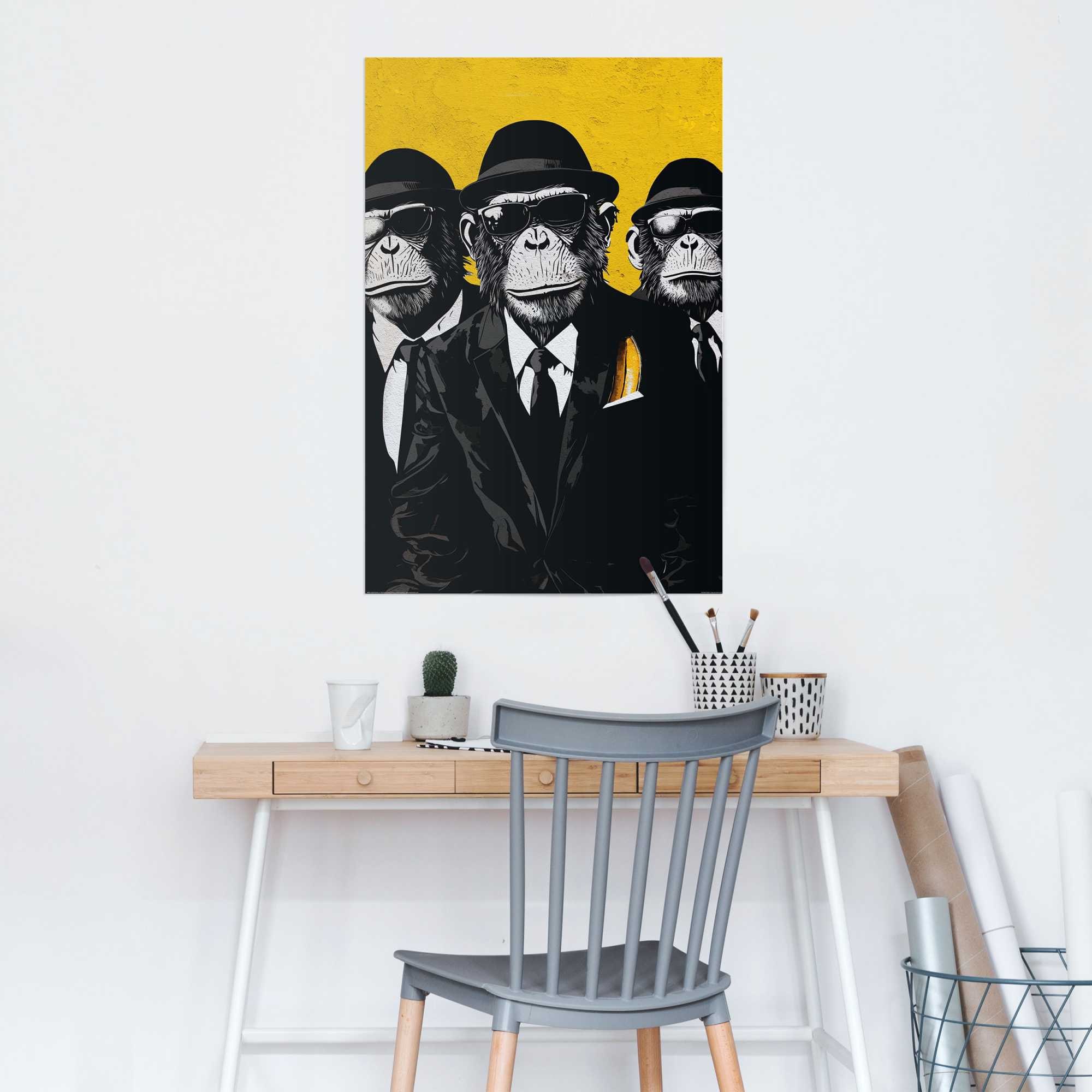 Reinders! Poster »Gangster Brothers« Teenager Zimmer - Schwarz - 150 gr.  Papier - Tiere - 61x91,5 cm