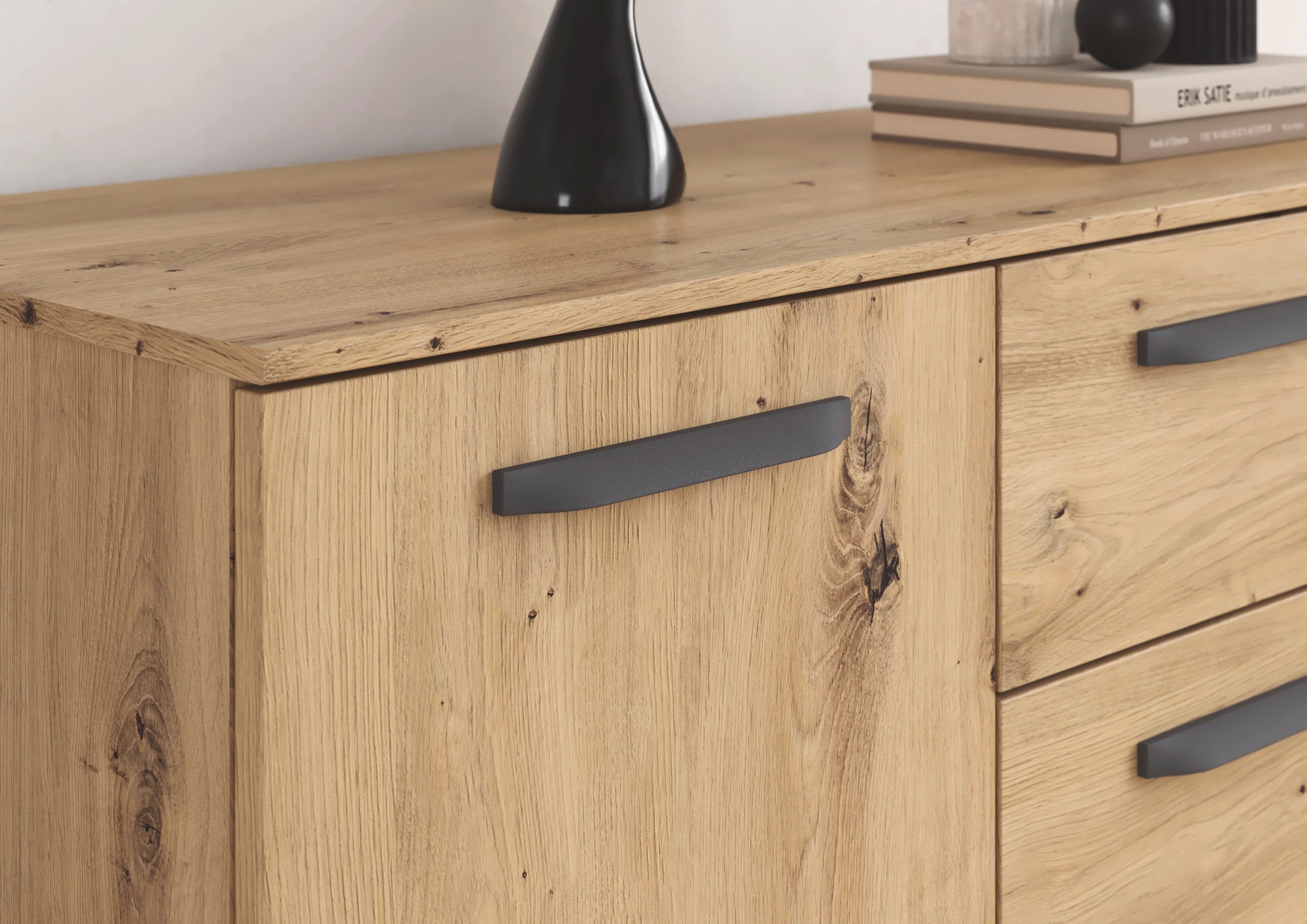 GOODproduct Kombikommode »Kommode Sideboard Schubladenkommode Schlafzimmerkommode OTELI« Breite 120 cm inkl. SOFT-CLOSE-FUNKTION, mit moderner Dekor-Front,  vier grosse Schubladen und 2 Türen, mit 4 Einlegeböden MADE IN GERMANY