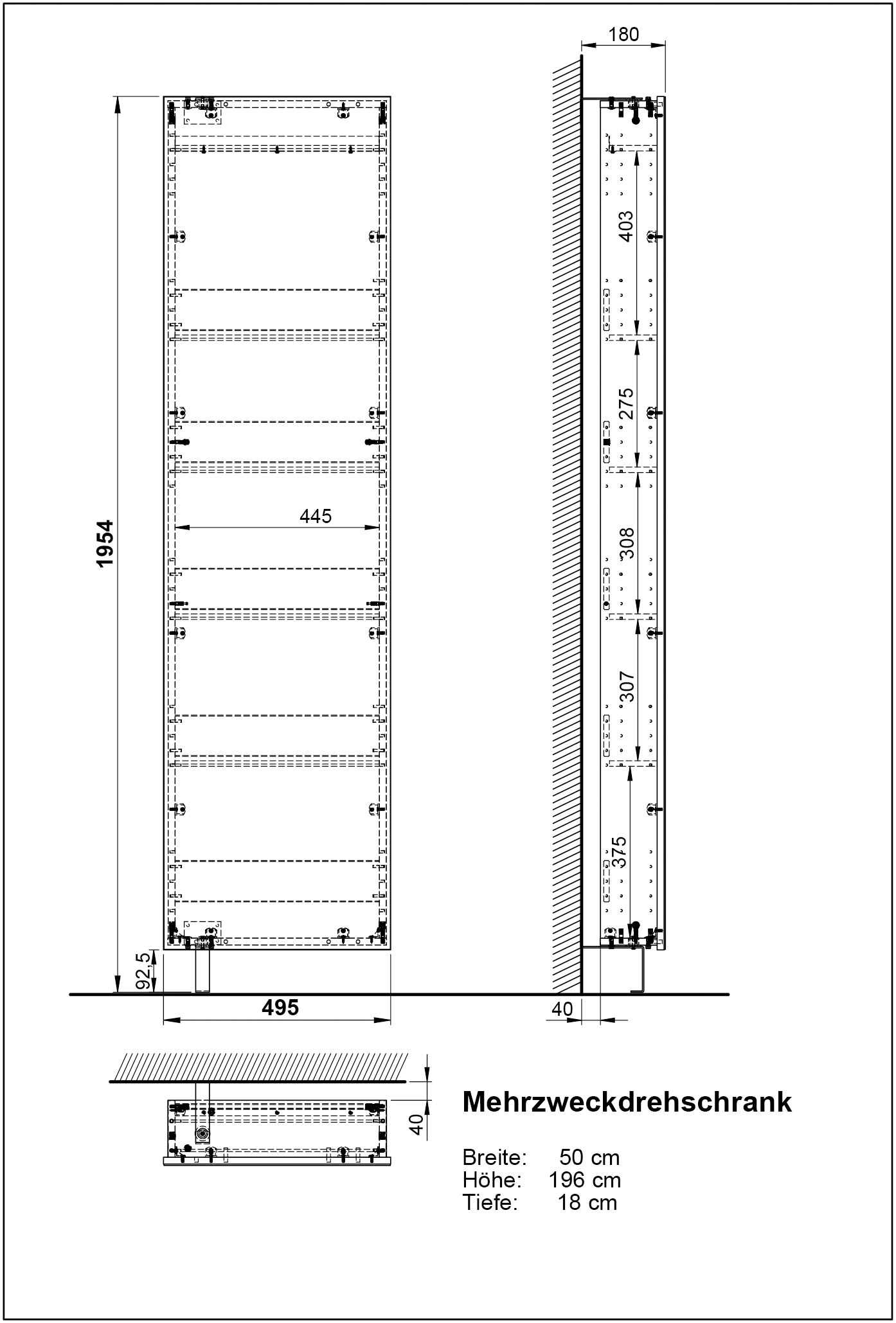 GERMANIA Schuhschrank »1189« 1 Stk. tlg. Drehschrank mit Spiegel