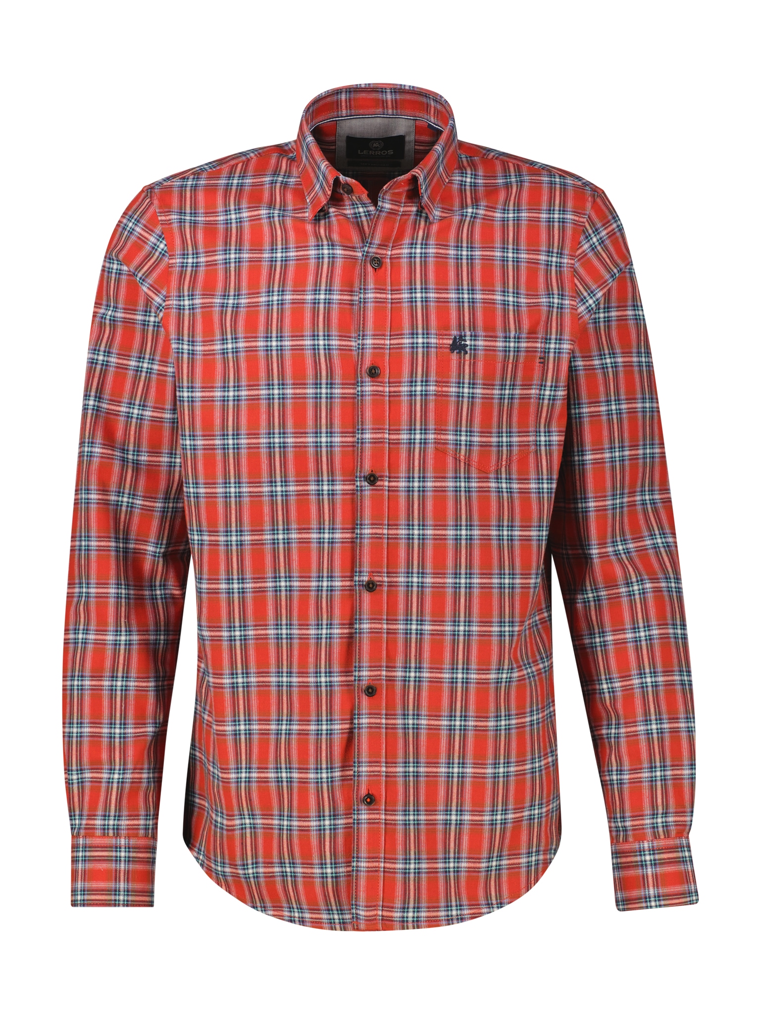 LERROS Chemise à carreaux manches longues, col boutonné