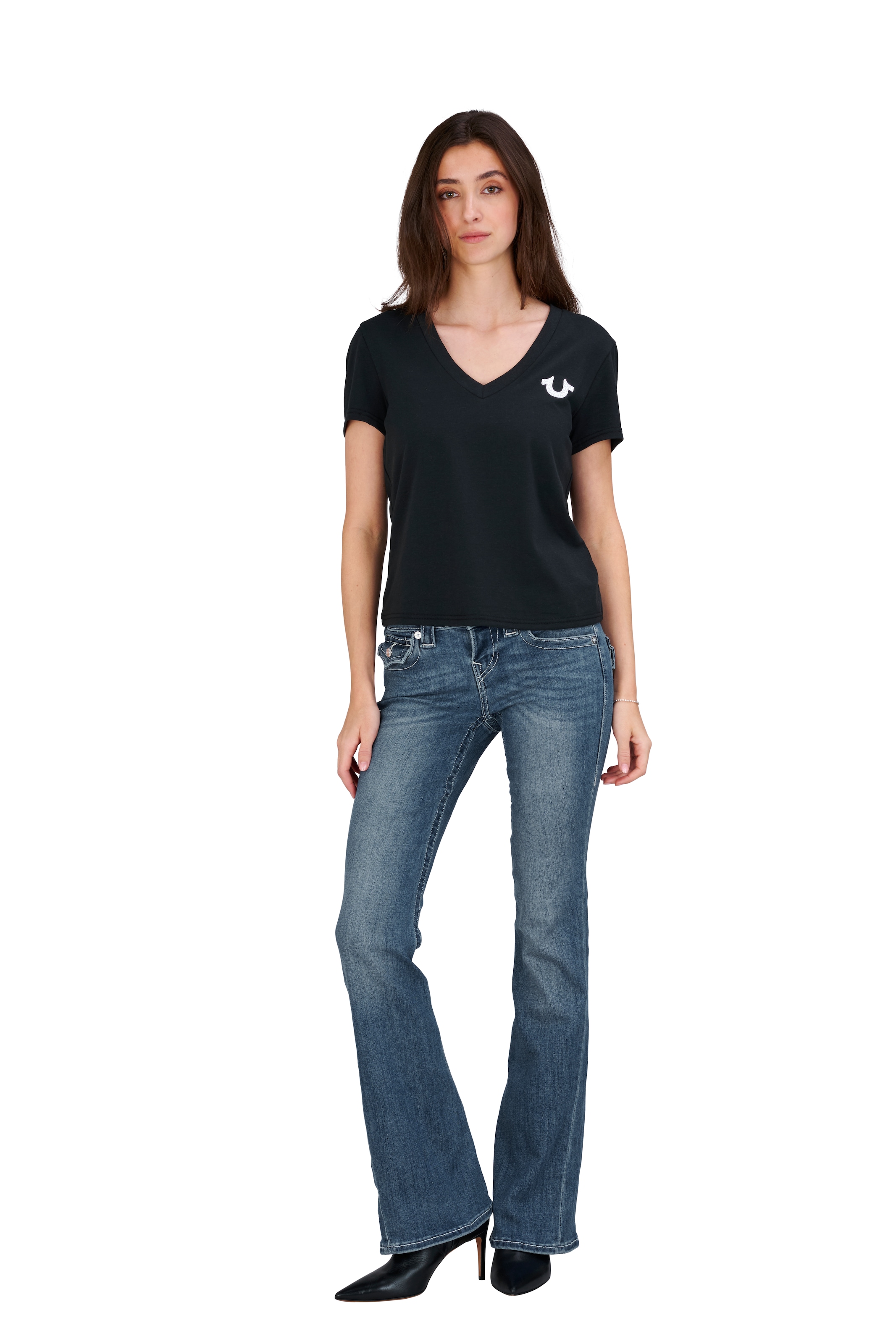 True Religion Jeans bootcut »JOEY LR FLARE FLAP« Mélange de coton, coupe évasée