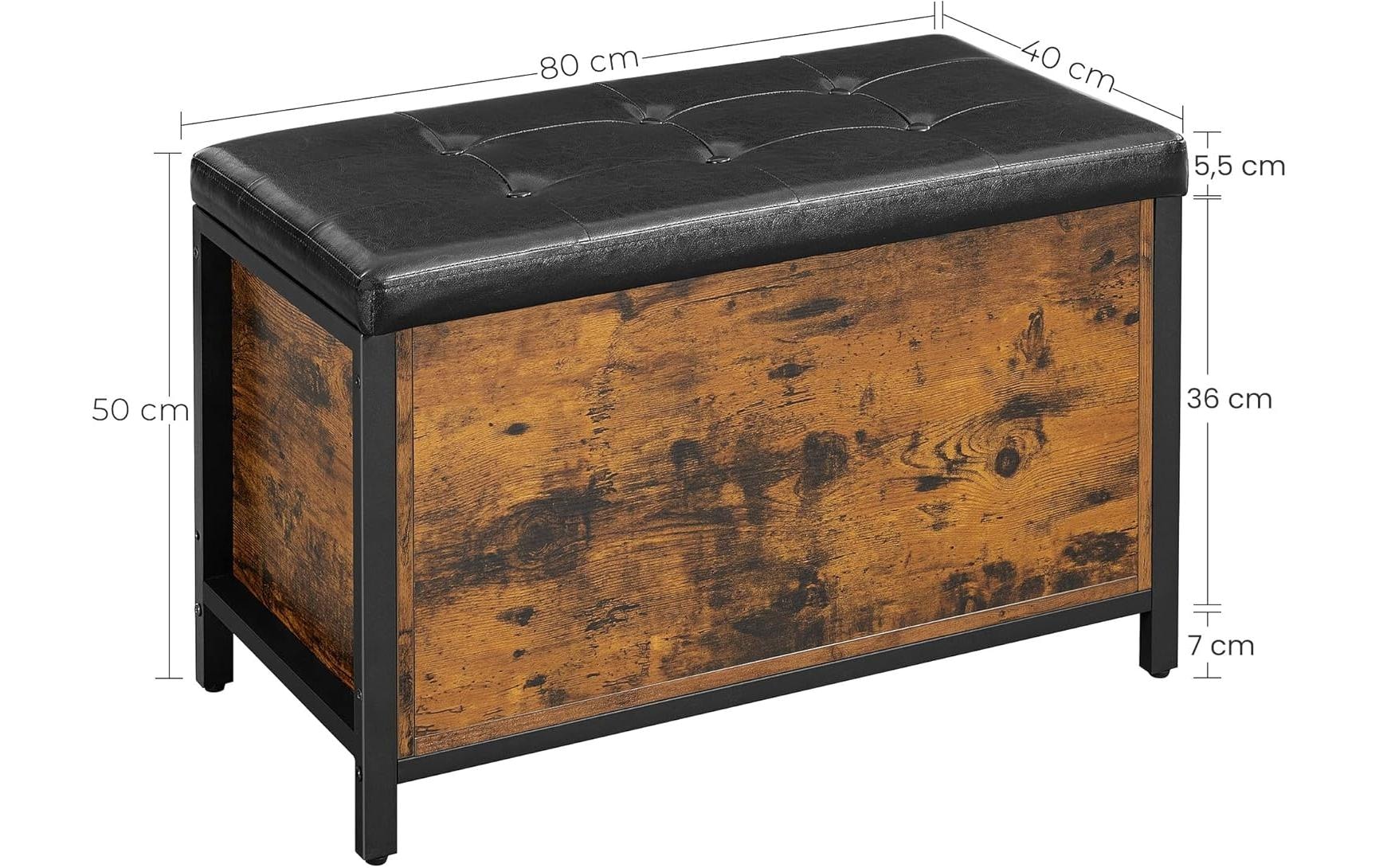 VASAGLE Truhe »Truhe Industrial 80 x 50 cm«