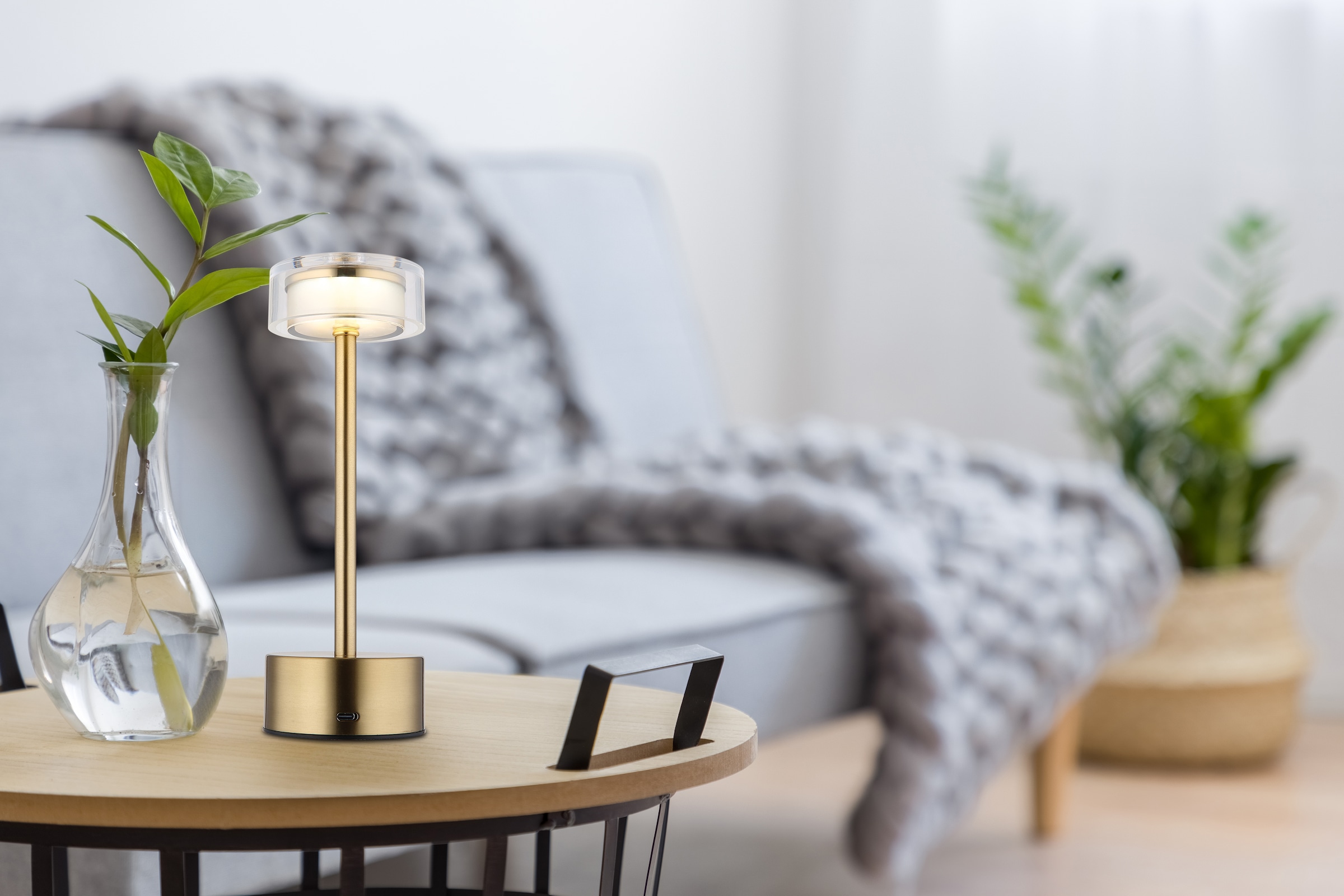 GLOBO LIGHTING Lampe de table LED »SHIRA« 1 cuis blanc chaud - blanc froid Akkutischleuchte, Touchdimmer, Lichttemperaturwechsel