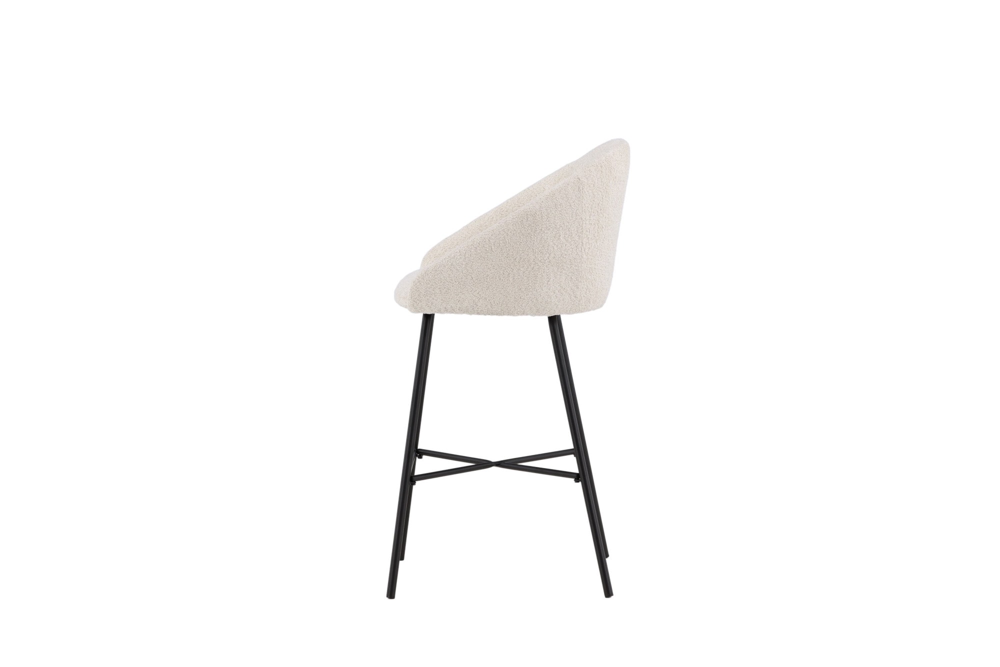 Venture Home Tabouret de bar »Velvet, 2er-Set Barhocker mit weissem Teddy-Sitz, belastbar bis 150 kg« 2 cuis tlg. Tabouret de bar, revêtement en peluche, cadre en acier noir, repose-pieds, douillet