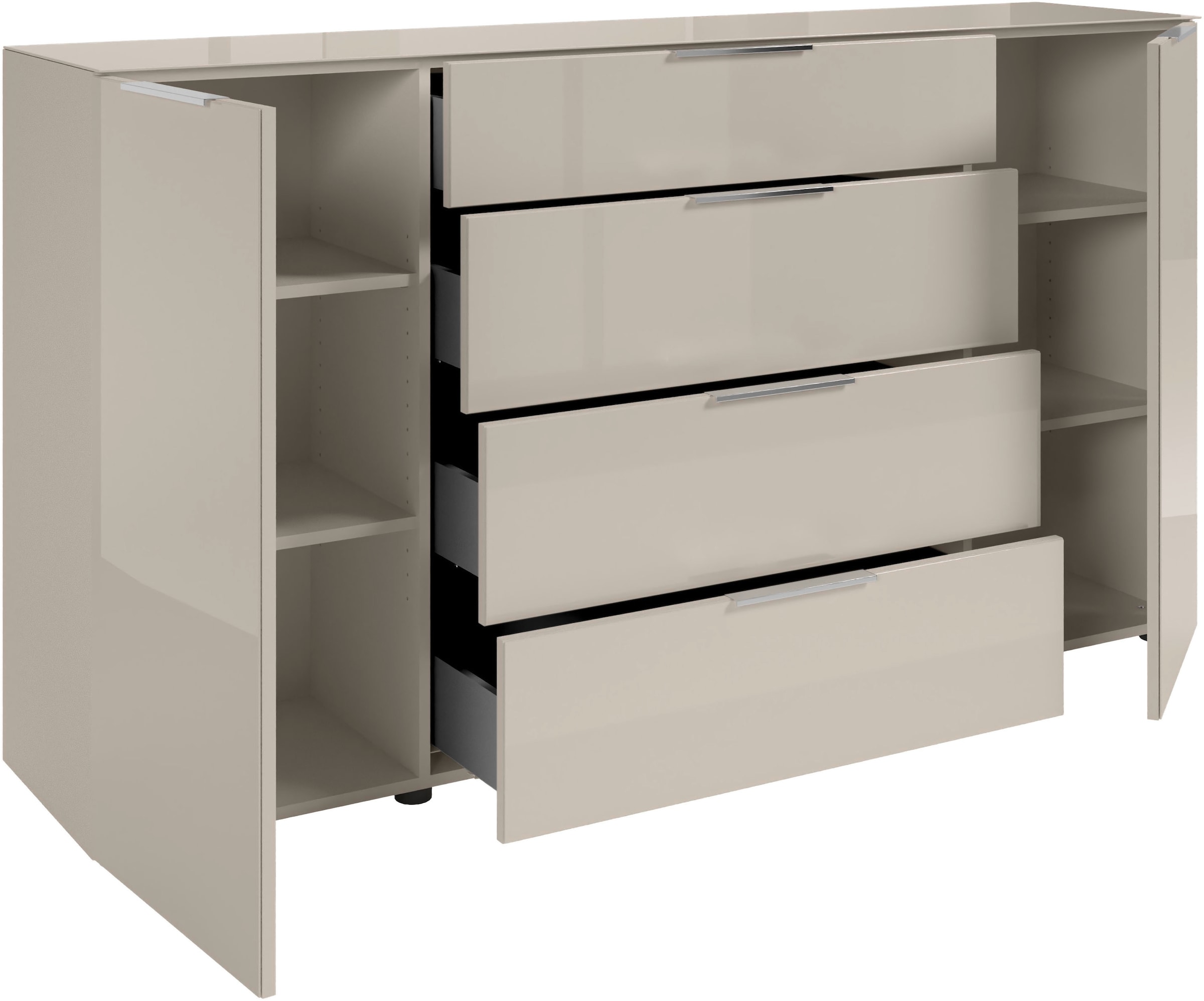 HBZ Kommode »Santorin, BxHxT 180x99x40 cm« 1 Stk. tlg. Breite 180cm, Softclose für Türen und Schubkästen, Melaminbeschichtung