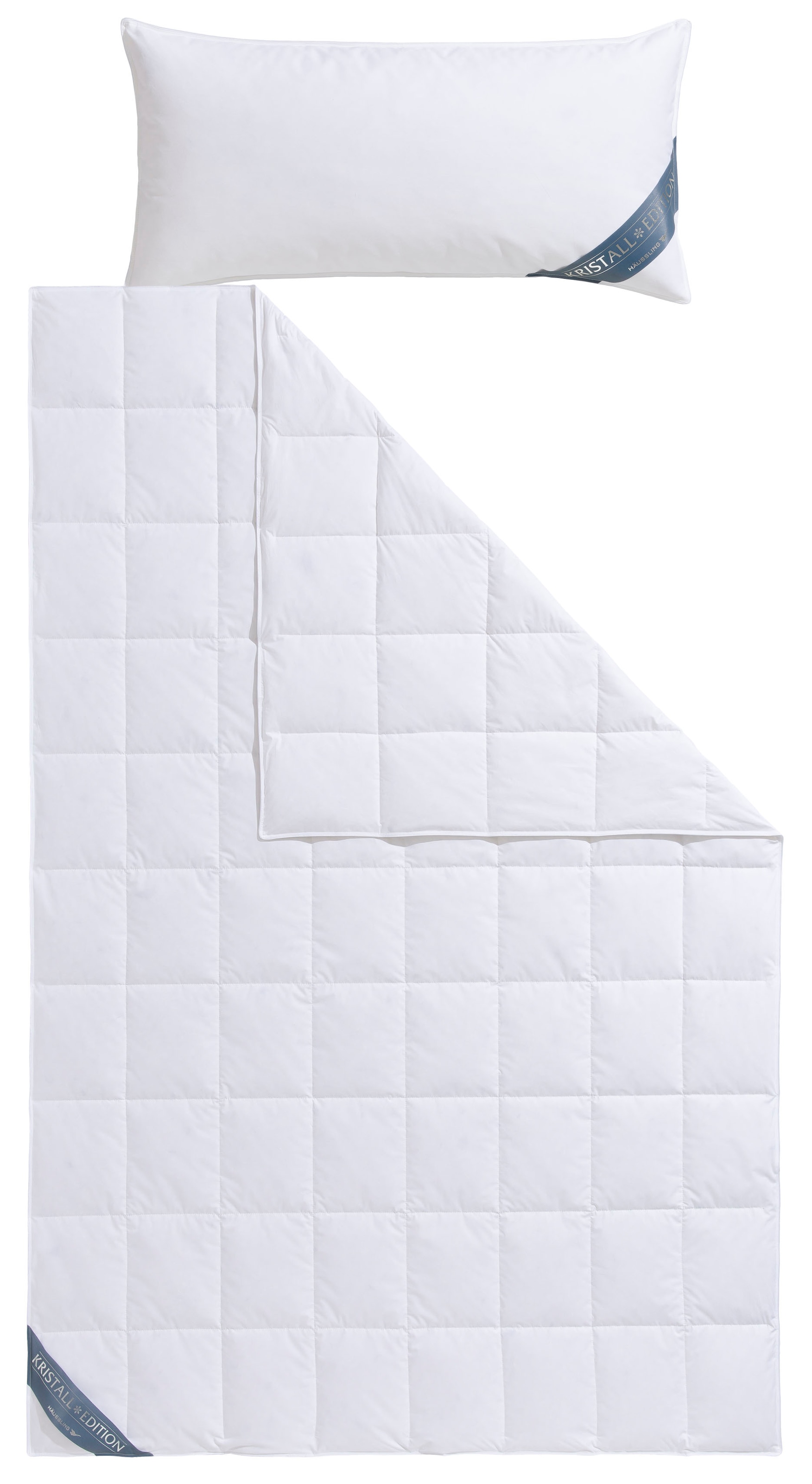 Haeussling Couette en duvet + oreiller »Kristall Edition« ensemble économique en différentes classes de chaleur