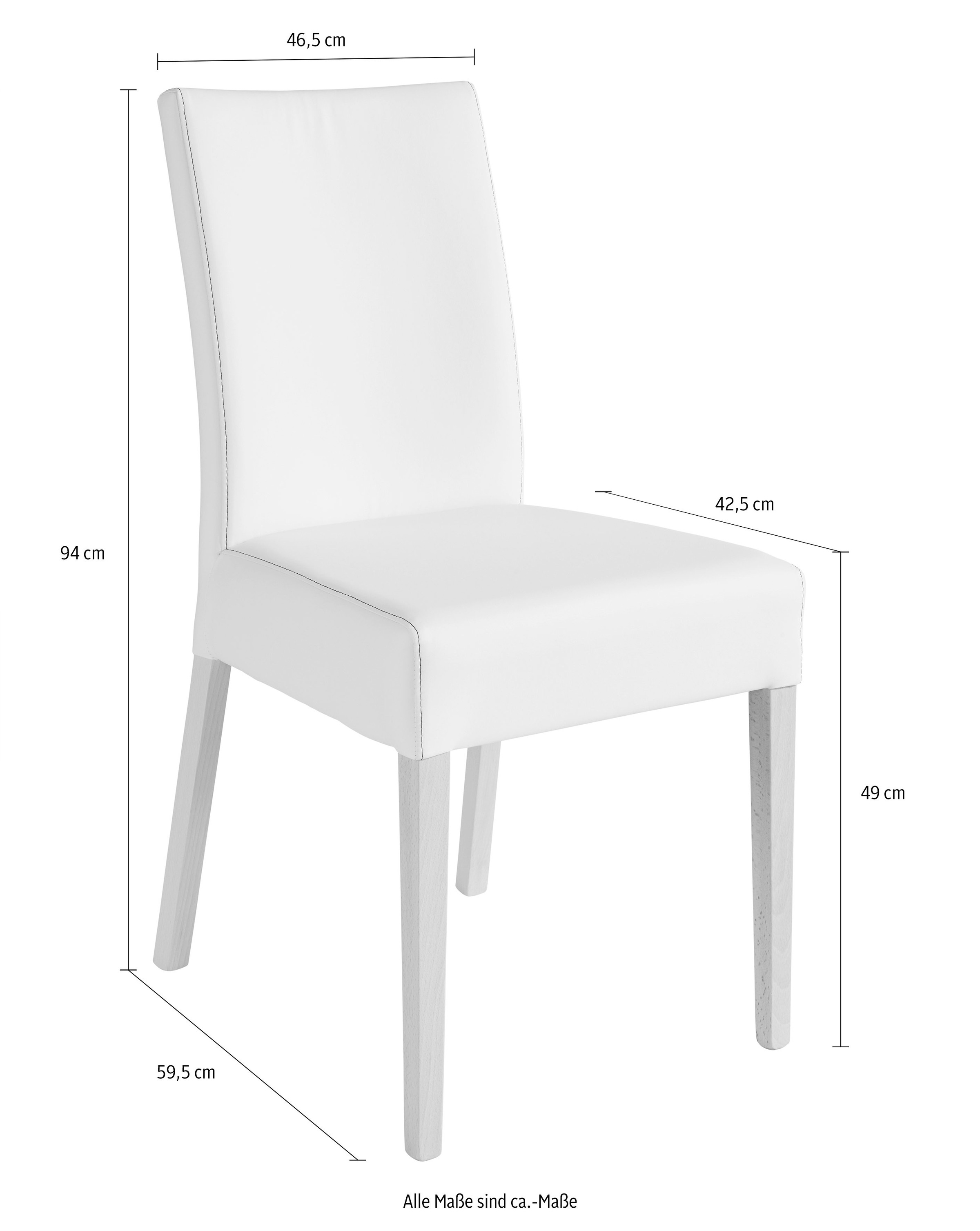 Home affaire 4-Fussstuhl »Umag« (Set) 2 Stk.Sitz und Rücken gepolstert