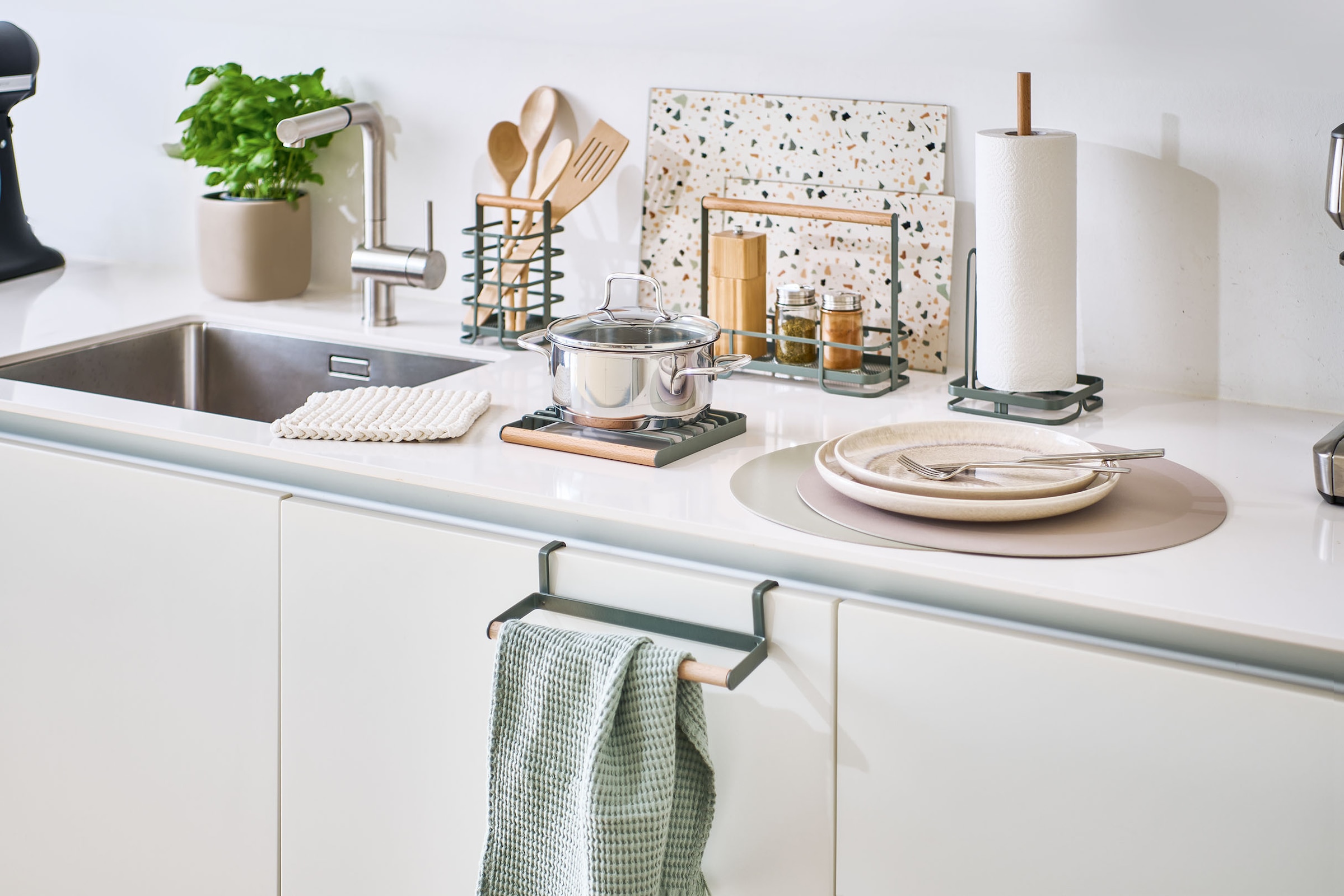 Zeller Present Planche à découper »Terrazzo'« extra Halt dank Silikon Füsse, 2-teilig, 30x20 cm