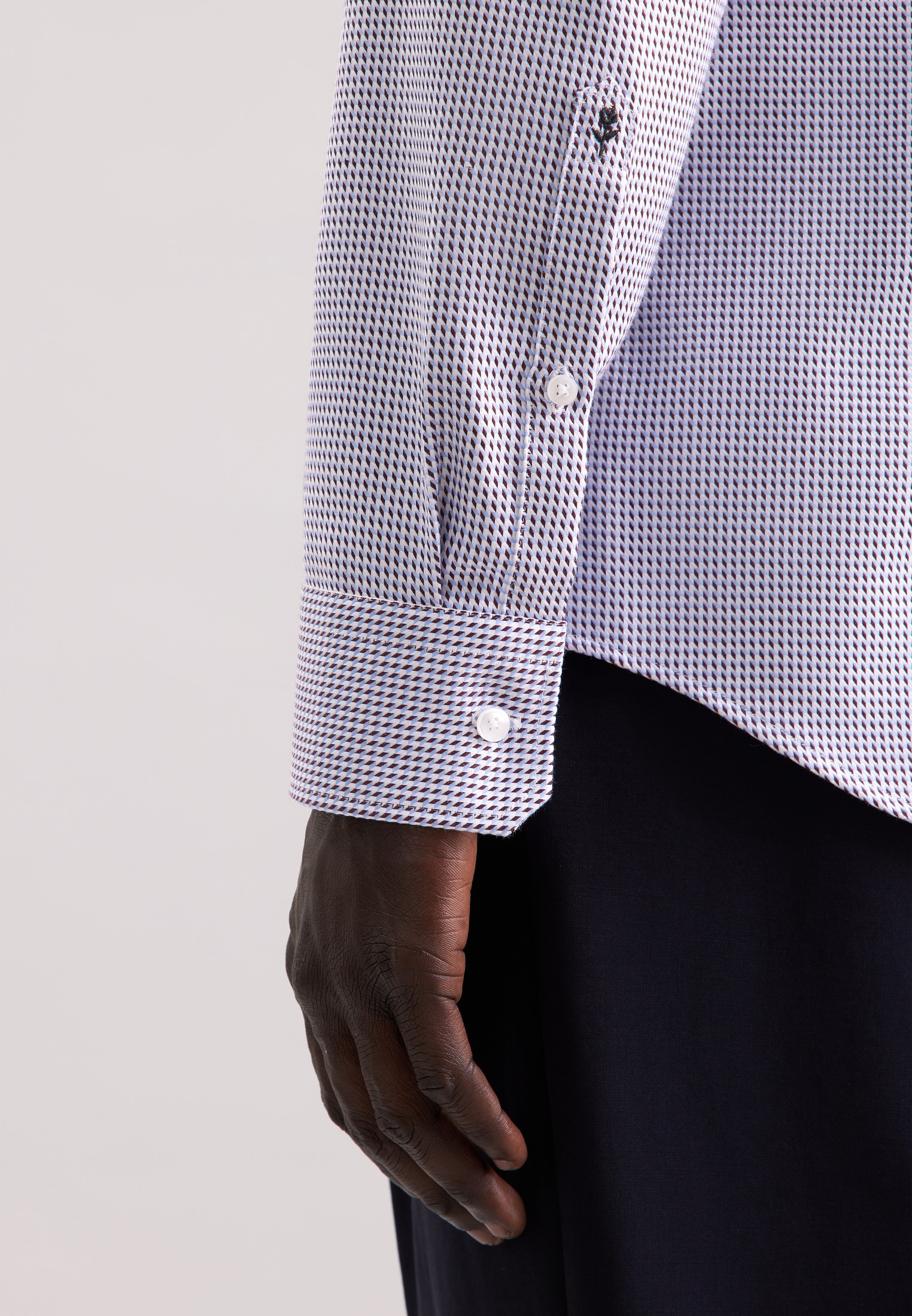 seidensticker Chemise d'affaires »Schwarze Rose« Slim 1/1 Kentkragen Pepita