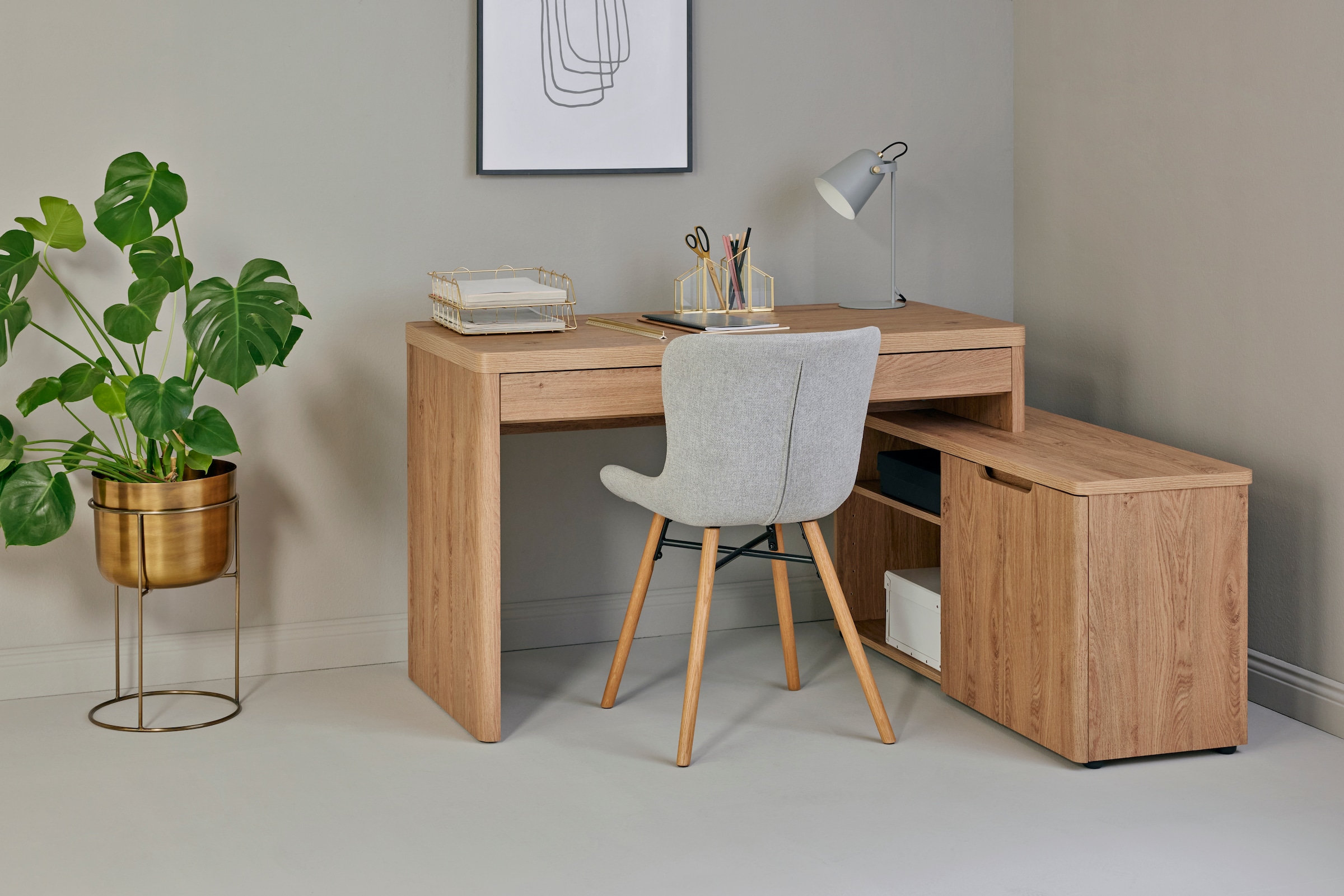 Jahnke Eckschreibtisch »LIBRE C 155 E« 1 Stk. tlg. wechselseitig montierbar, Breite ca. 140 cm