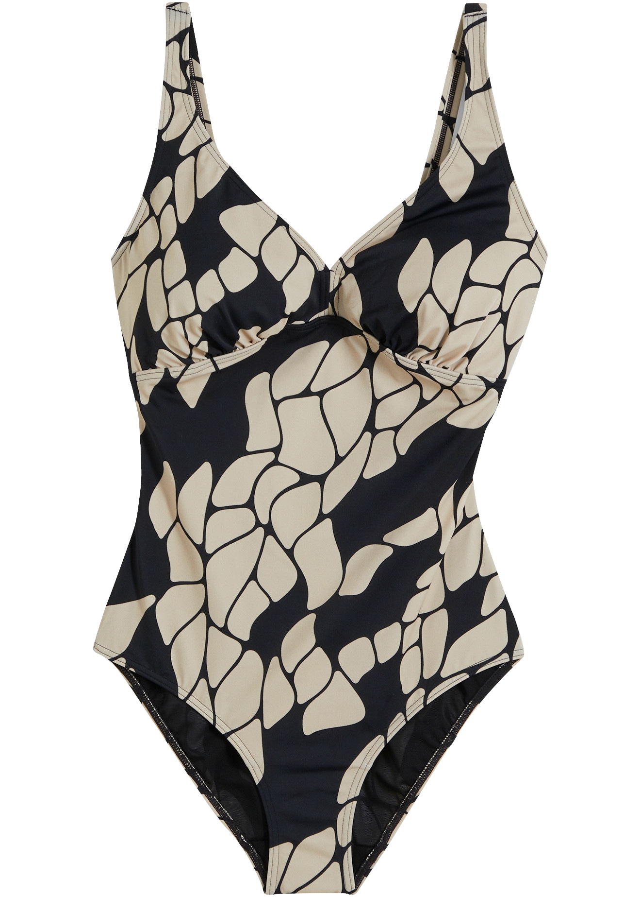 bonprix Badeanzug mit aufwendigem Druck, sportlicher Stil, aus Polyamid und Elasthan
