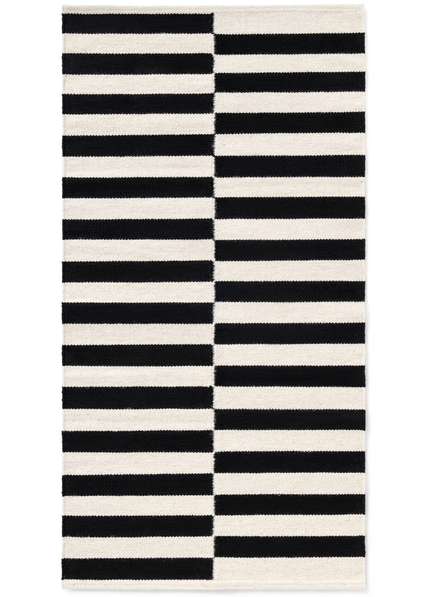 HANSE Home Tapis en laine »Donna , schwarz-weiss« Rectangulaire 5 mm Höhe Handgewebt, Wolle, Natur, Läufer, Wohnzimmer, Schlafzimmer, Streifen