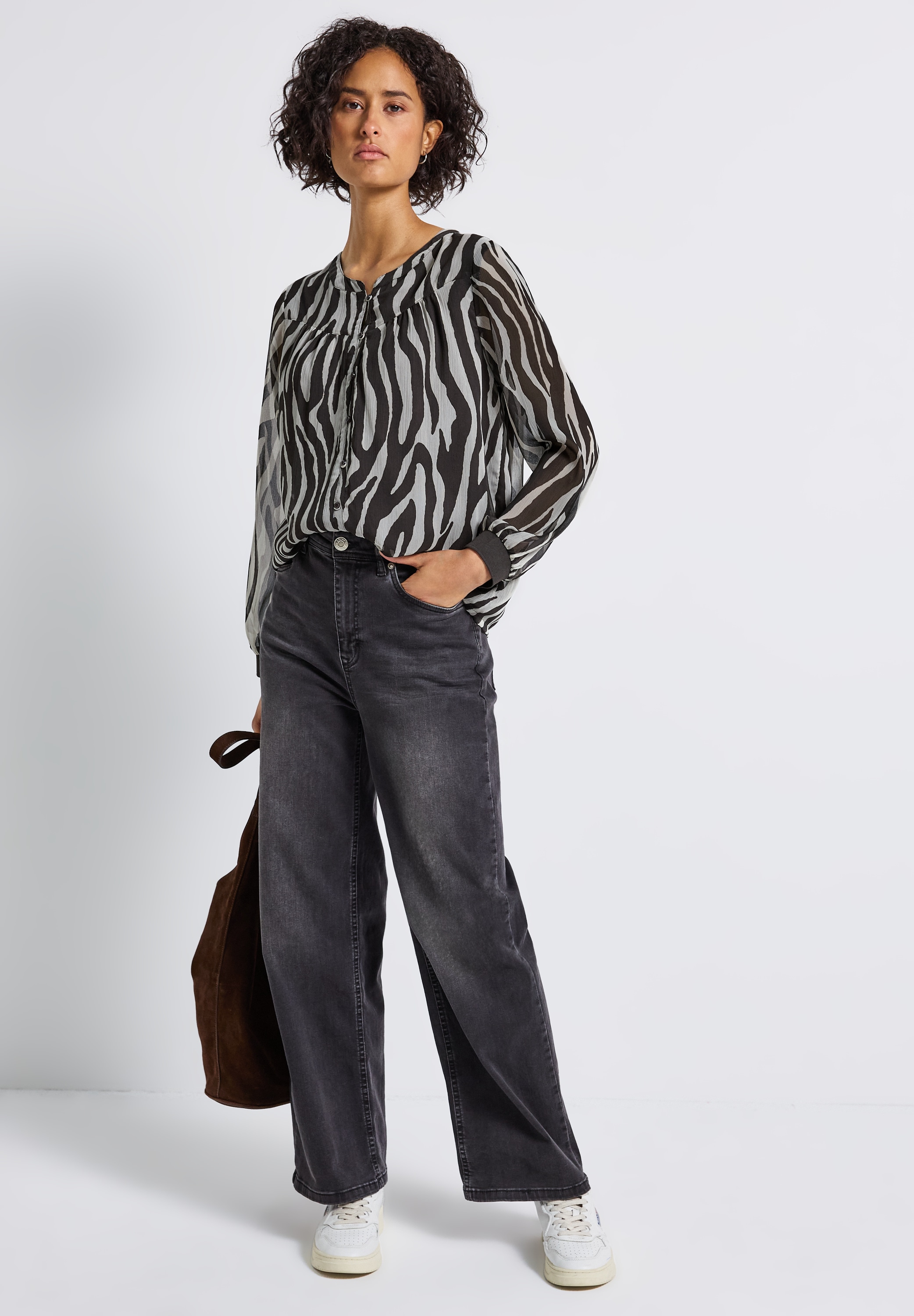 STREET ONE Blouse en mousseline , mit Zebra-Print
