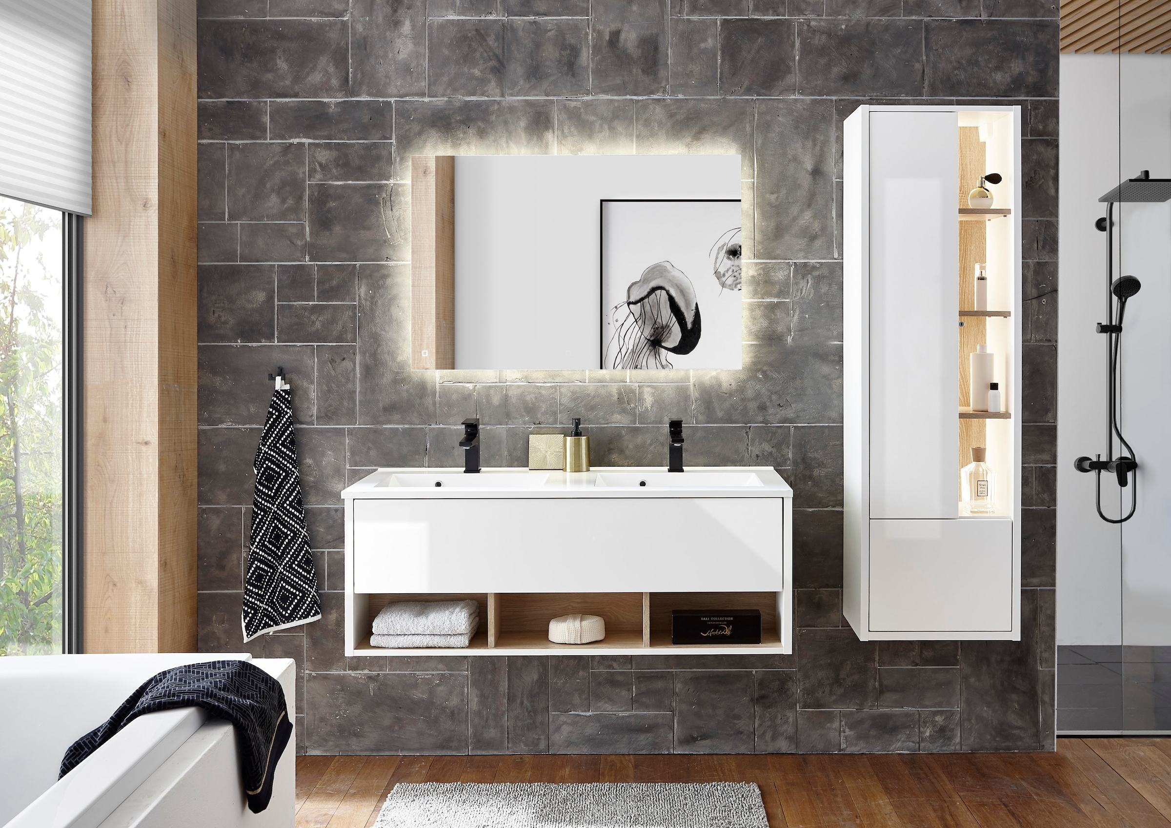 PLACES OF STYLE Badmöbel-Set »Studio Line, Bad im modernen Design, 3-teiliges Badezimmer« 3 Stk. tlg.