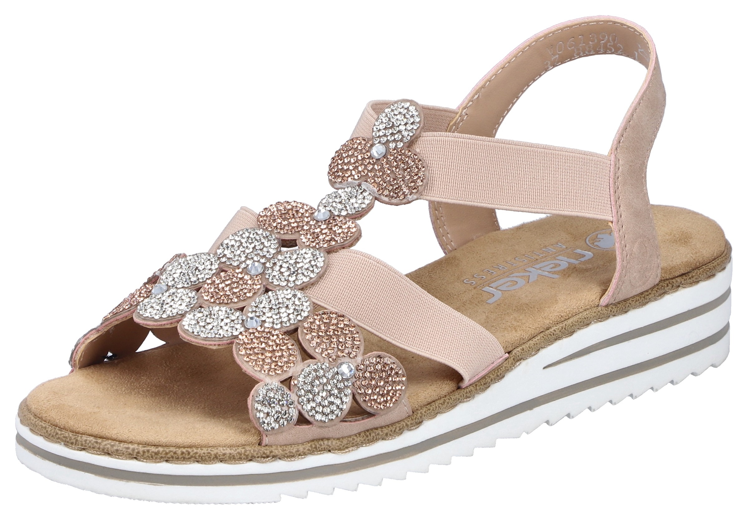 Rieker Sandale  Chaussure à enfiler, chaussure d'été, chaussure de vacances avec pierres pailletées