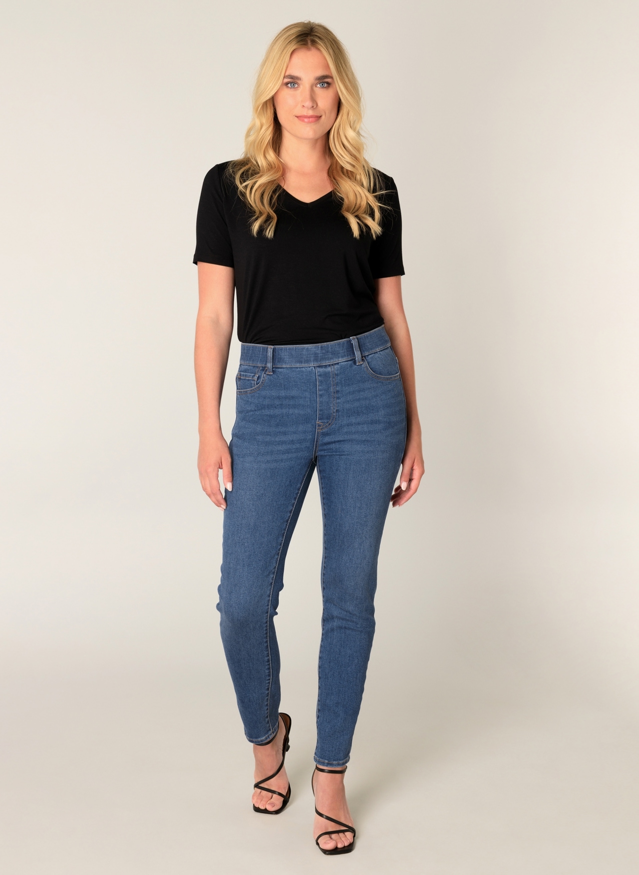 Base Level Jeggings »Anabel«  in blauer Waschung und mit Stretch