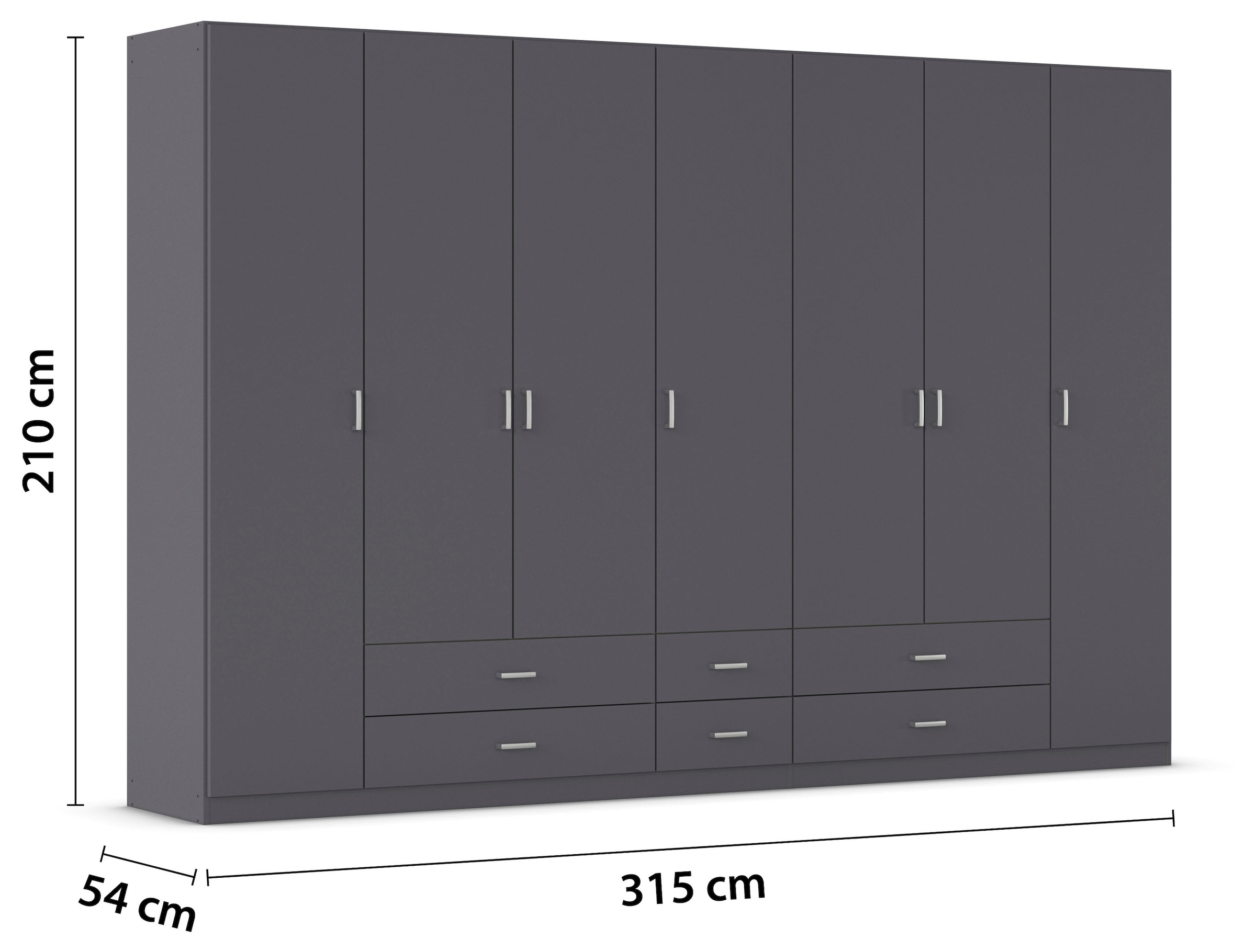 rauch Drehtürenschrank »Kleiderschrank Garderobe GAMMA Breiten 315 cm« in 3 Ausstattungen BASIC/CLASSIC/PREMIUM (inkl. SOFT-CLOSE-Funktion),  mit Schubladen, verschiedene Griff-Varianten TOPSELLER MADE IN GERMANY