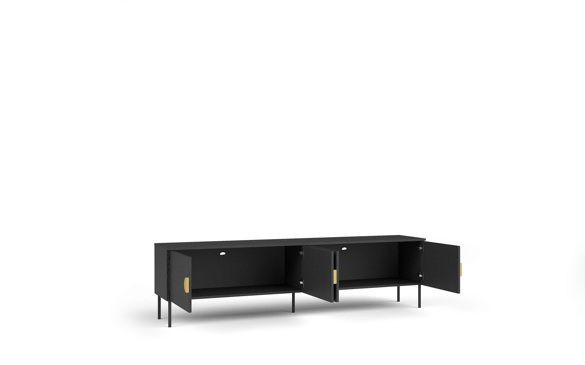 Home affaire Lowboard »BELLOT TV-Schrank mit 2 Türen, Masse B/T/H: 160/40/53,6 cm« 1 Stk. tlg. schwarze Farbe, mit holzähnlicher Struktur