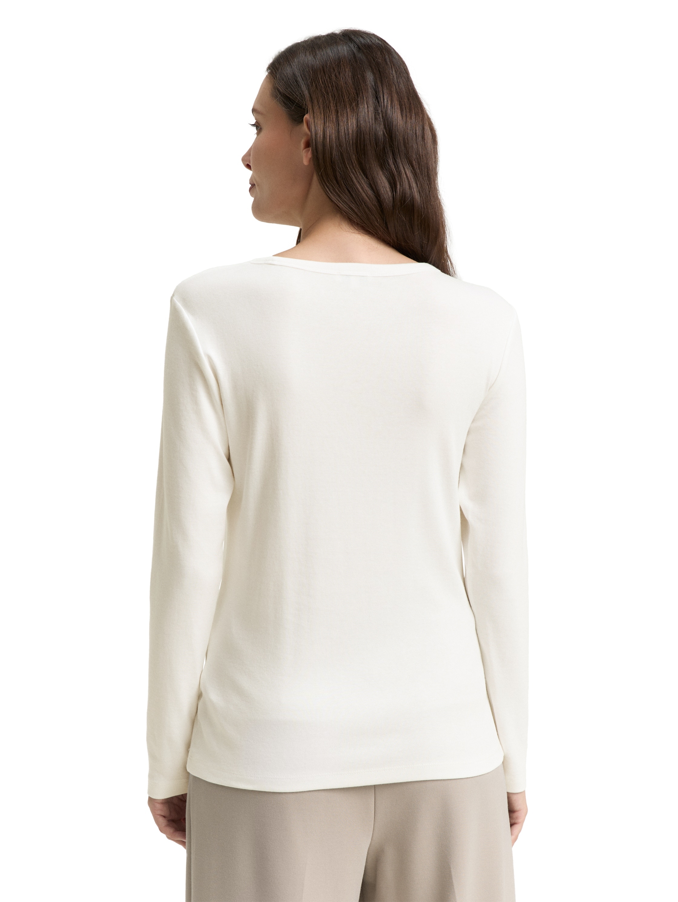 TOM TAILOR Langarmshirt »Regular« mit Rundhalsausschnitt und Stretch
