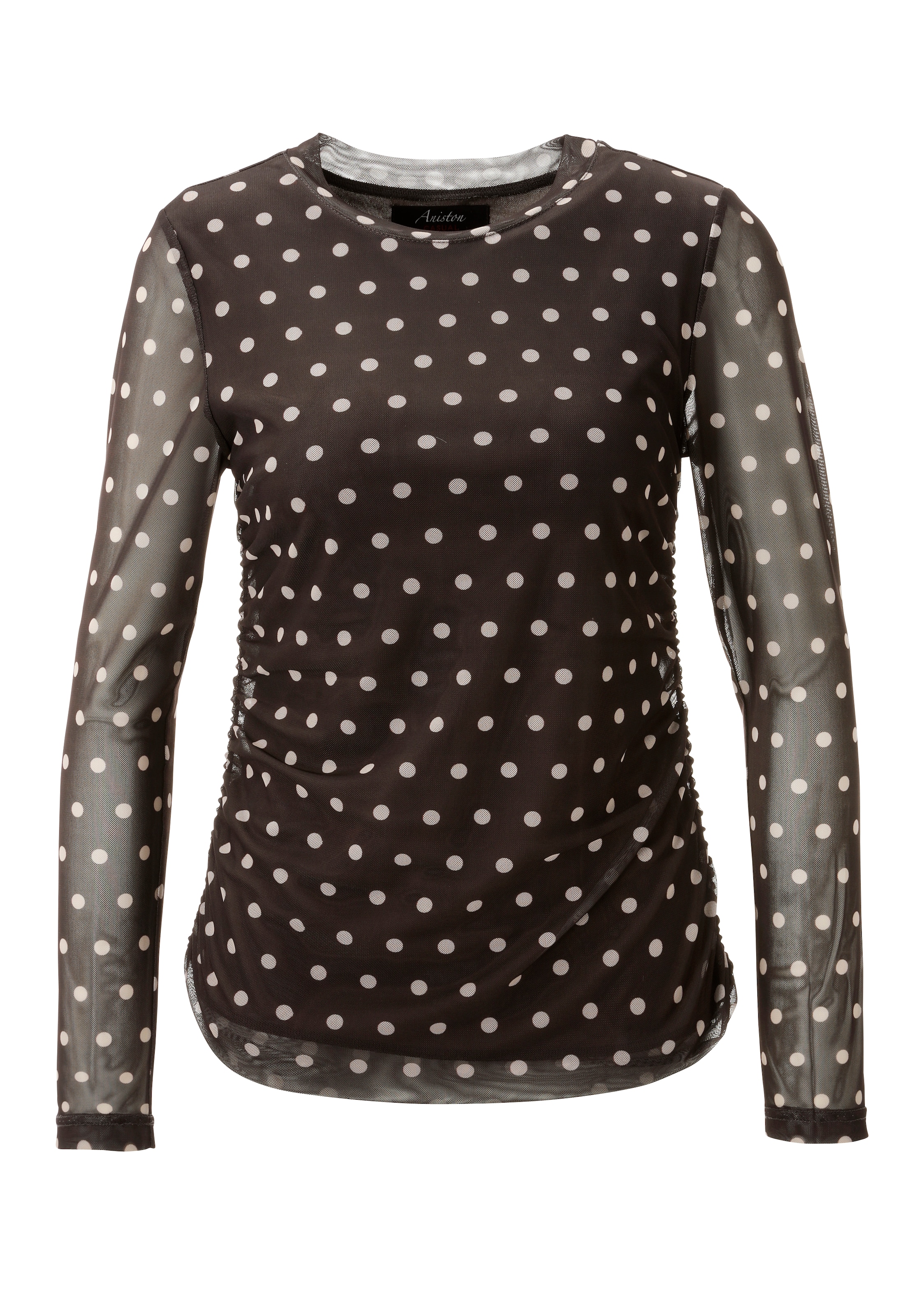 Aniston CASUAL T-shirt à manches longues avec fronces sur les coutures latérales - NOUVELLE COLLECTION