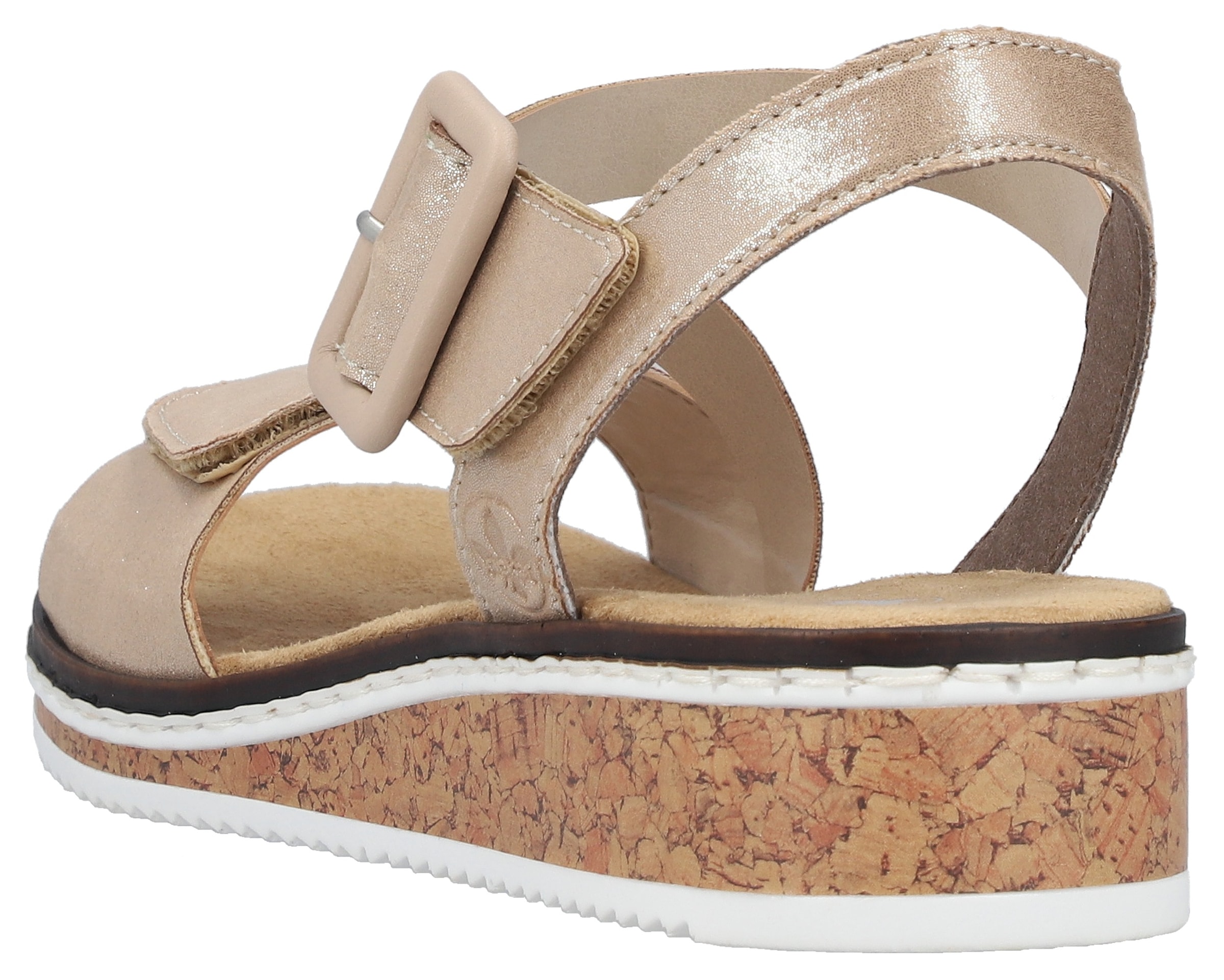 Rieker Riemchensandale  Sommerschuh, Sandalette, Keilabsatz, mit asymmetrischem Riemchen