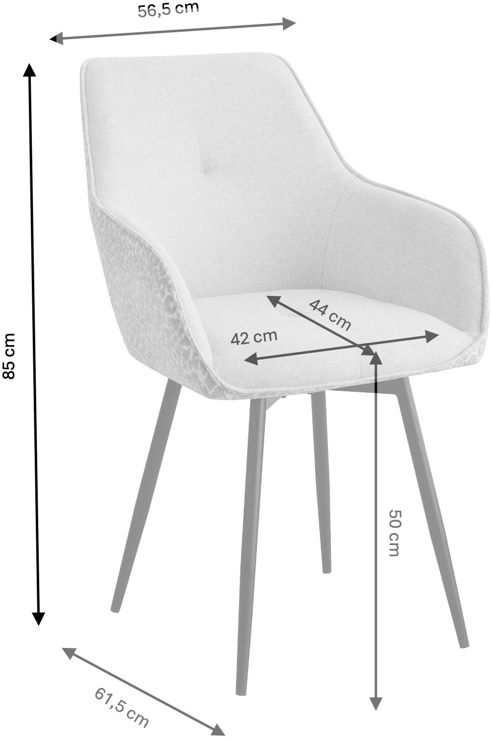 GOODproduct Esszimmerstuhl »Lincoln« (Set) 2 Stk.moderner Stuhl mit Leopardenlook, Webstoff und 360°-Drehfunktion