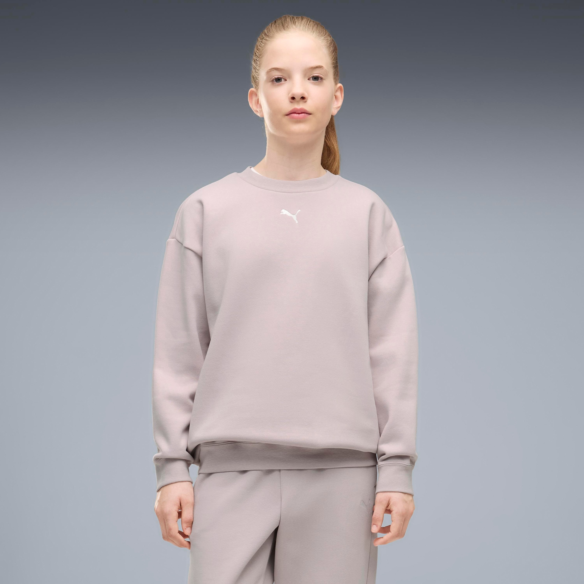 PUMA Trainingsanzug »LOUNGEWEAR OVERSIZED SWEAT SUIT FL G« 2 mit elastischem Bund, mit gerippten Bündchen, mit Seitentaschen