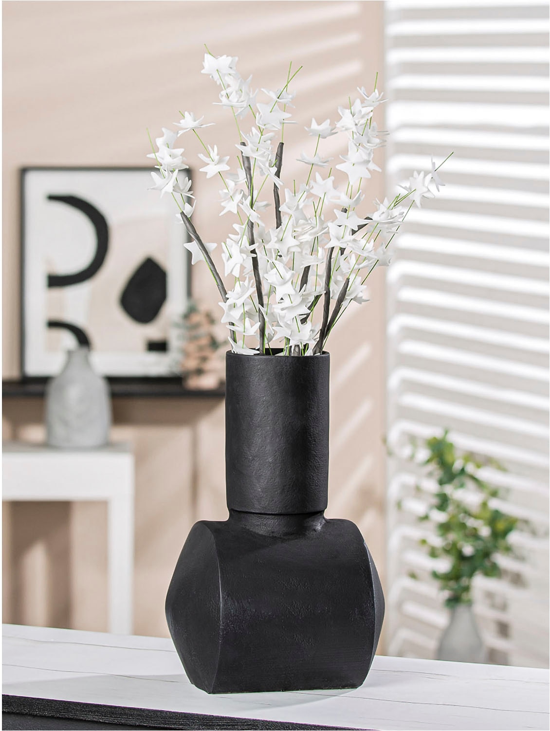Casablanca by Gilde Dekovase »Vase Train, Höhe ca. 30 cm, aus Aluminium, nicht wasserdicht« Vasenöffnung ca. 9 cm, nur für Dekozwecke geeignet