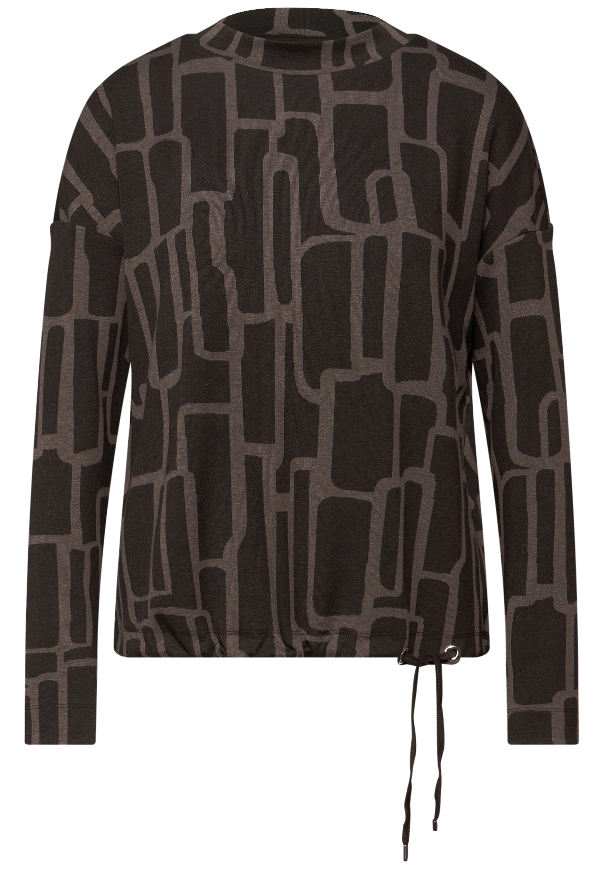 STREET ONE Print-Shirt mit Tunnelzug und grafischem Allover-Print