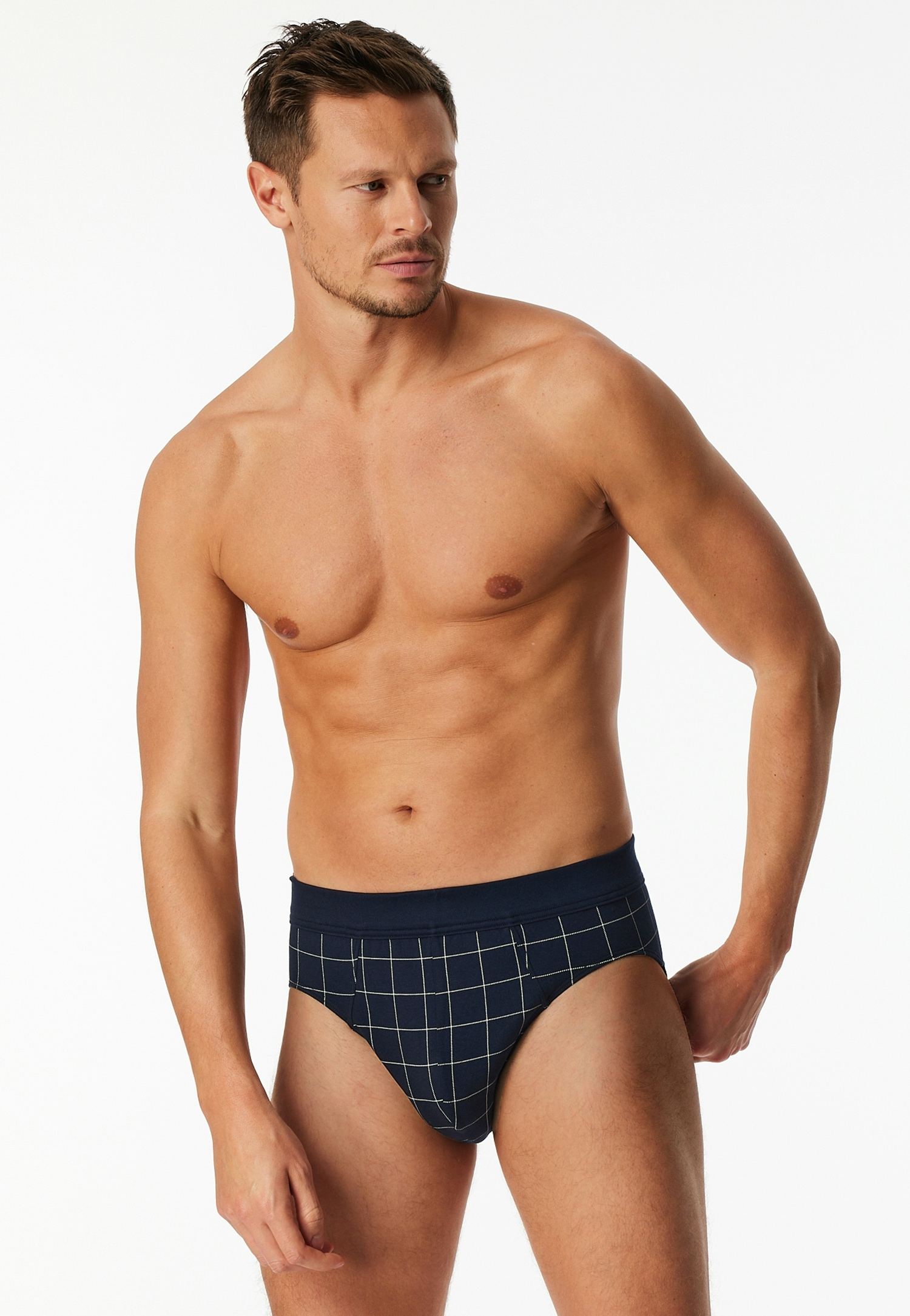 Schiesser Slip miniature »Fine Interlock« kariert, ohne Eingriff, softer Bund