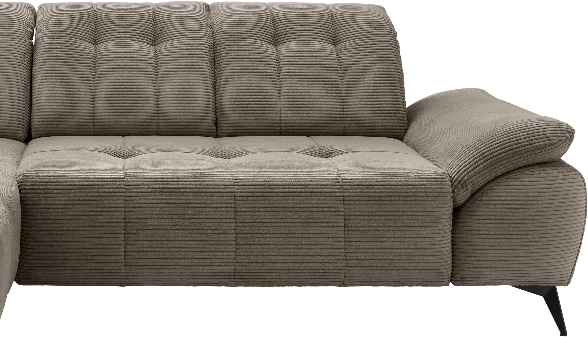 Home affaire Ecksofa »Lazio modern und bequem, schmale Armlehnen, tolle Detailverarbeitung« zwei verschiedene Fussfarben wählbar