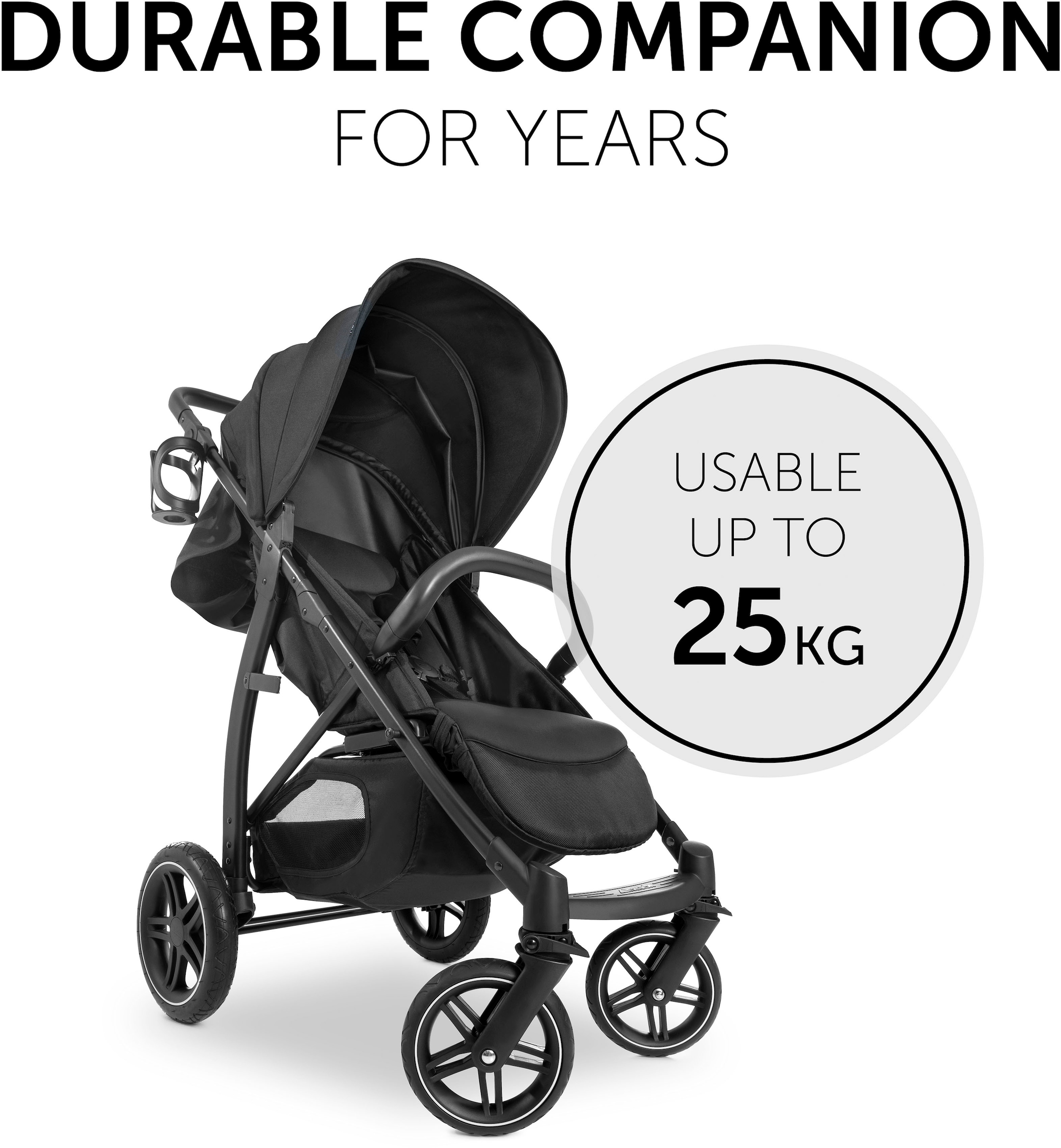 Hauck Kinder-Buggy »Rapid 4D, schwarz« 25 kg mit Getränkehalter und schwenk- und feststellbaren Vorderrädern
