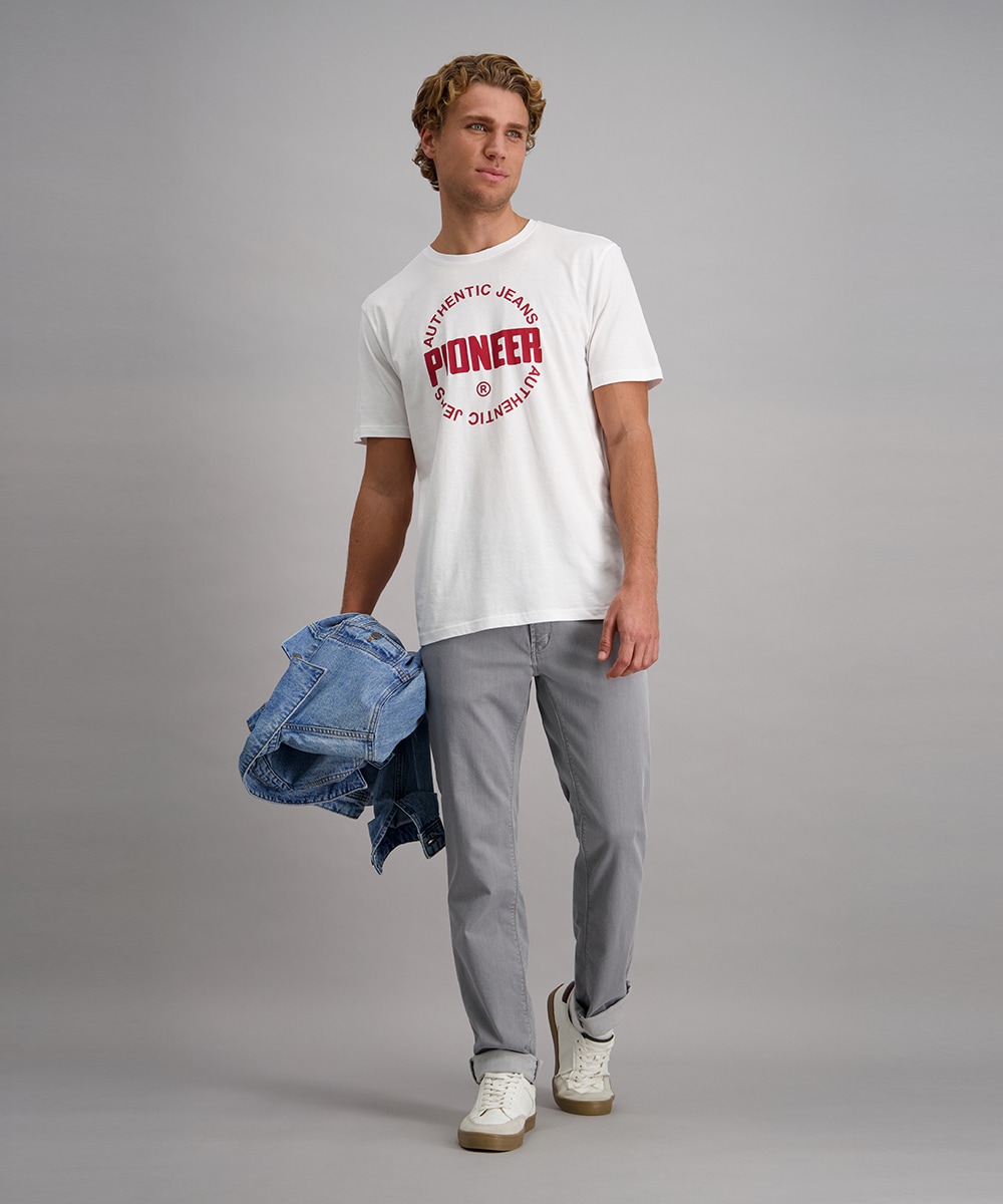 Pioneer Authentic Jeans T-shirt mit Frontprint, Rundhals