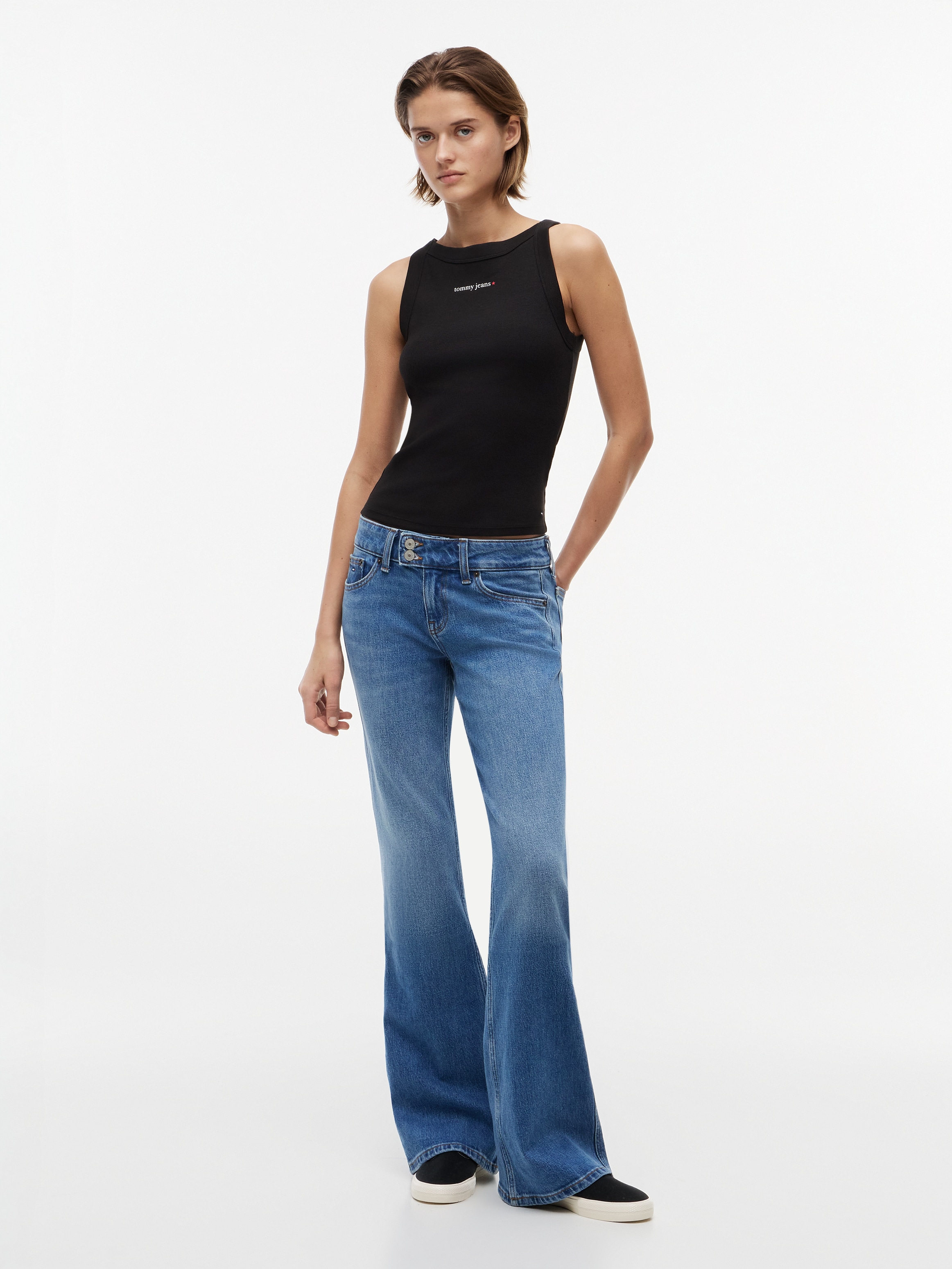 Tommy Jeans Ripptanktop »TJW SLIM ESS LOGO 1 RIB TANK« Baumwollmischung, slim fit, in gerippter Struktur