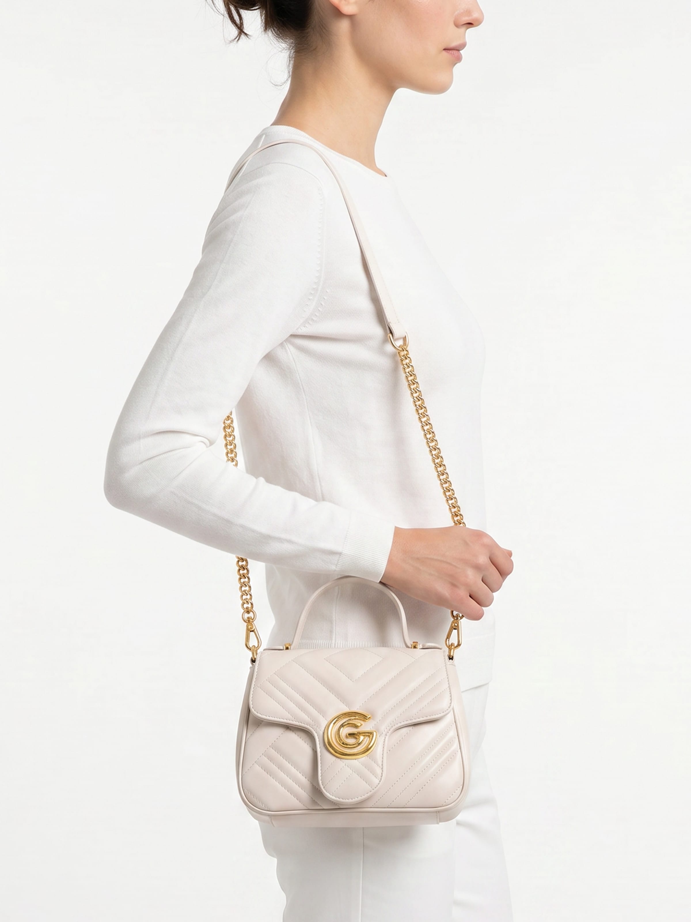 Gabriella GUCCI Sac à main »KATTY« Sac bandoulière pour femme, sac à main, sac de transport avec décoration logo