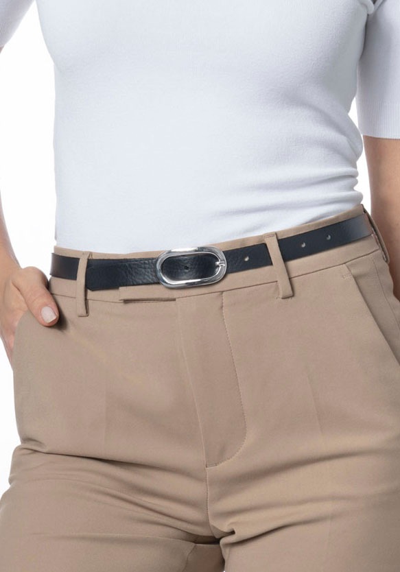 BERND GÖTZ Ledergürtel mit hochglänzender, ovaler Dornschliesse