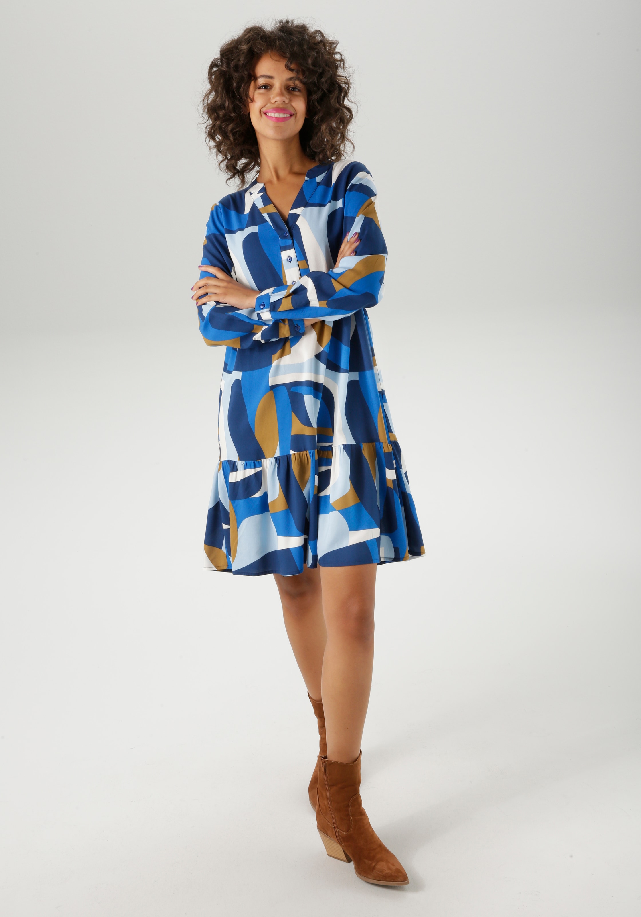 Aniston CASUAL Robe tunique mit grossflächigem, grafischen Druck - NEUE KOLLEKTION