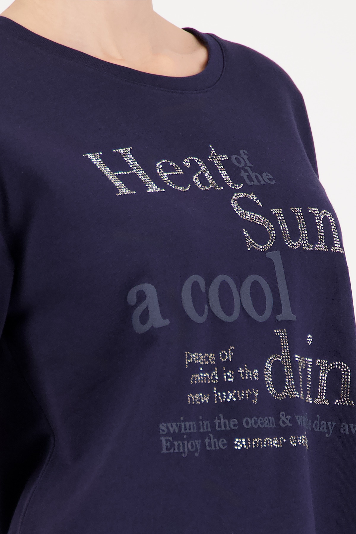 Monari Sweatshirt »Sweatshirt tonige Schrift«, mit Glitzernieten
