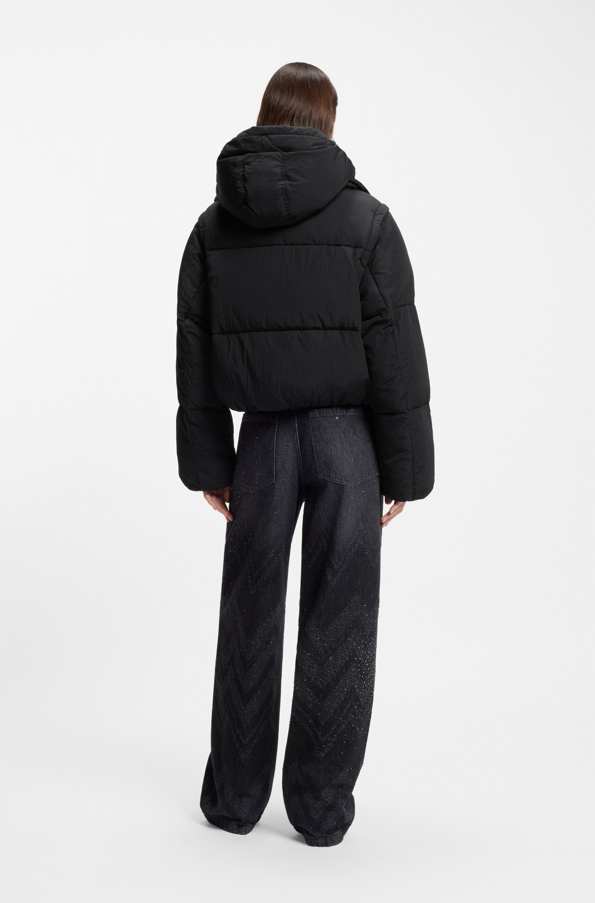 BOSS ORANGE Veste matelassée »Polala Premium Damenmode« 2 cuis tlg. mit Kapuze mit abnehmbaren Ärmeln und Schal