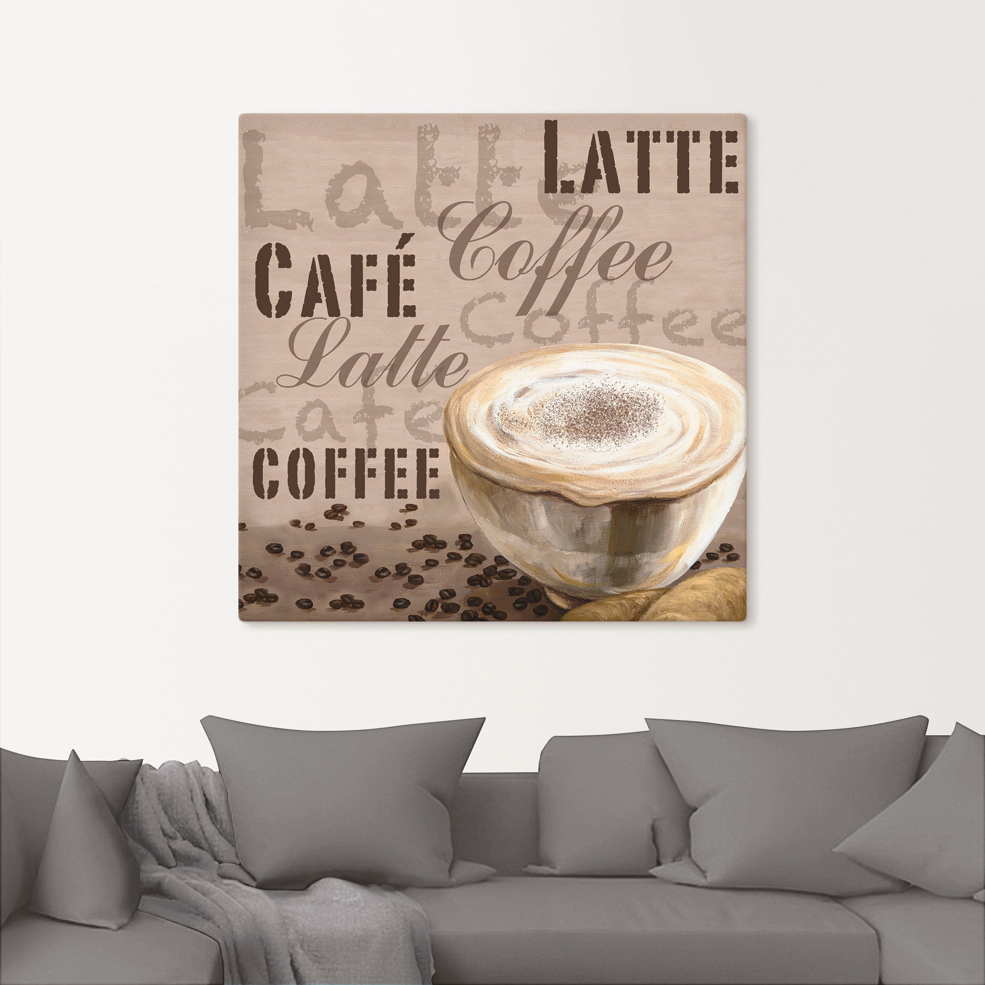 Artland Tableau sur toile »Milchkaffee« 1 cuis tlg. auf Holzrahmen gespannt