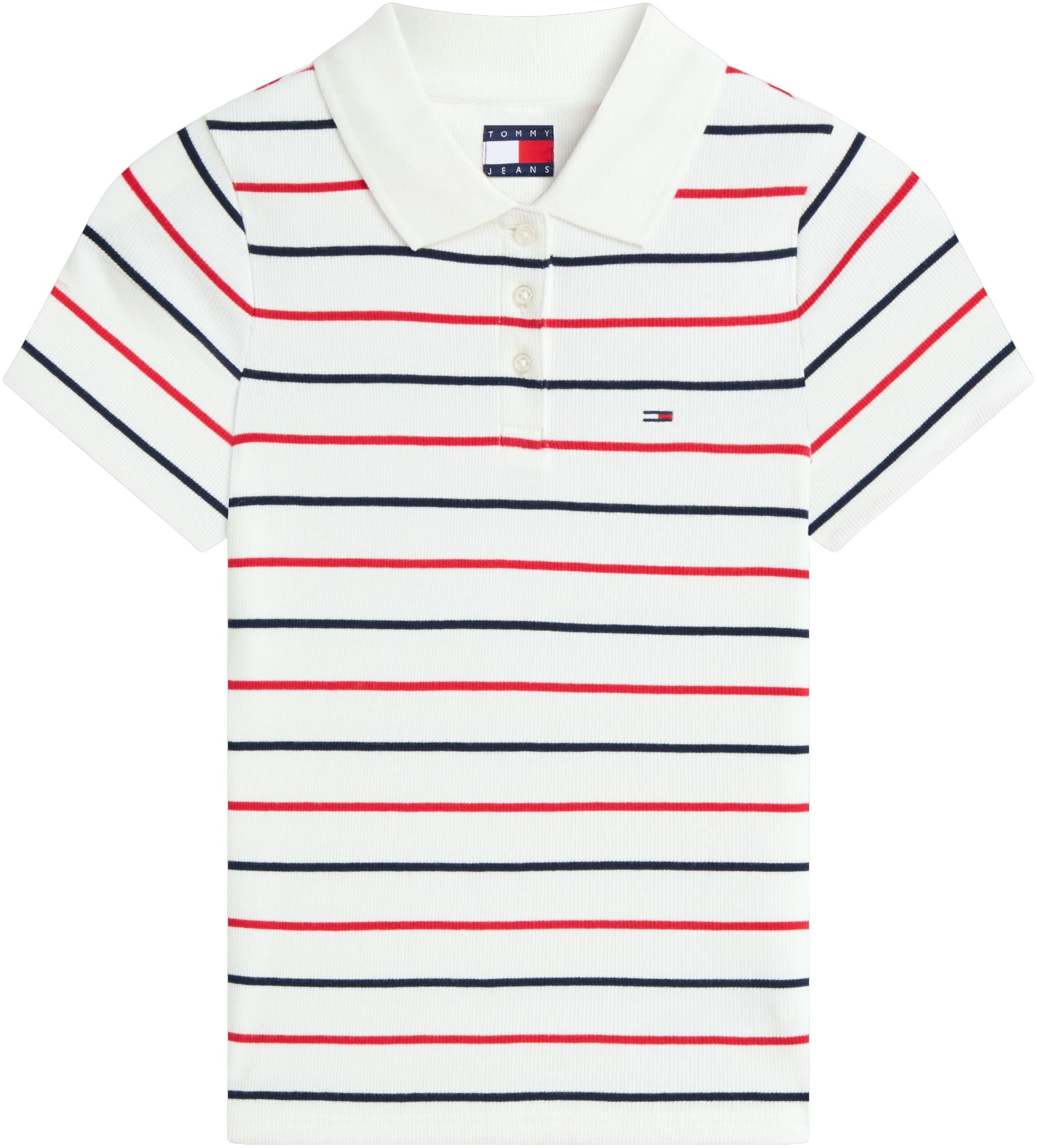Tommy Jeans Polo »TJW SLIM RIB SS POLO« avec structure côtelée