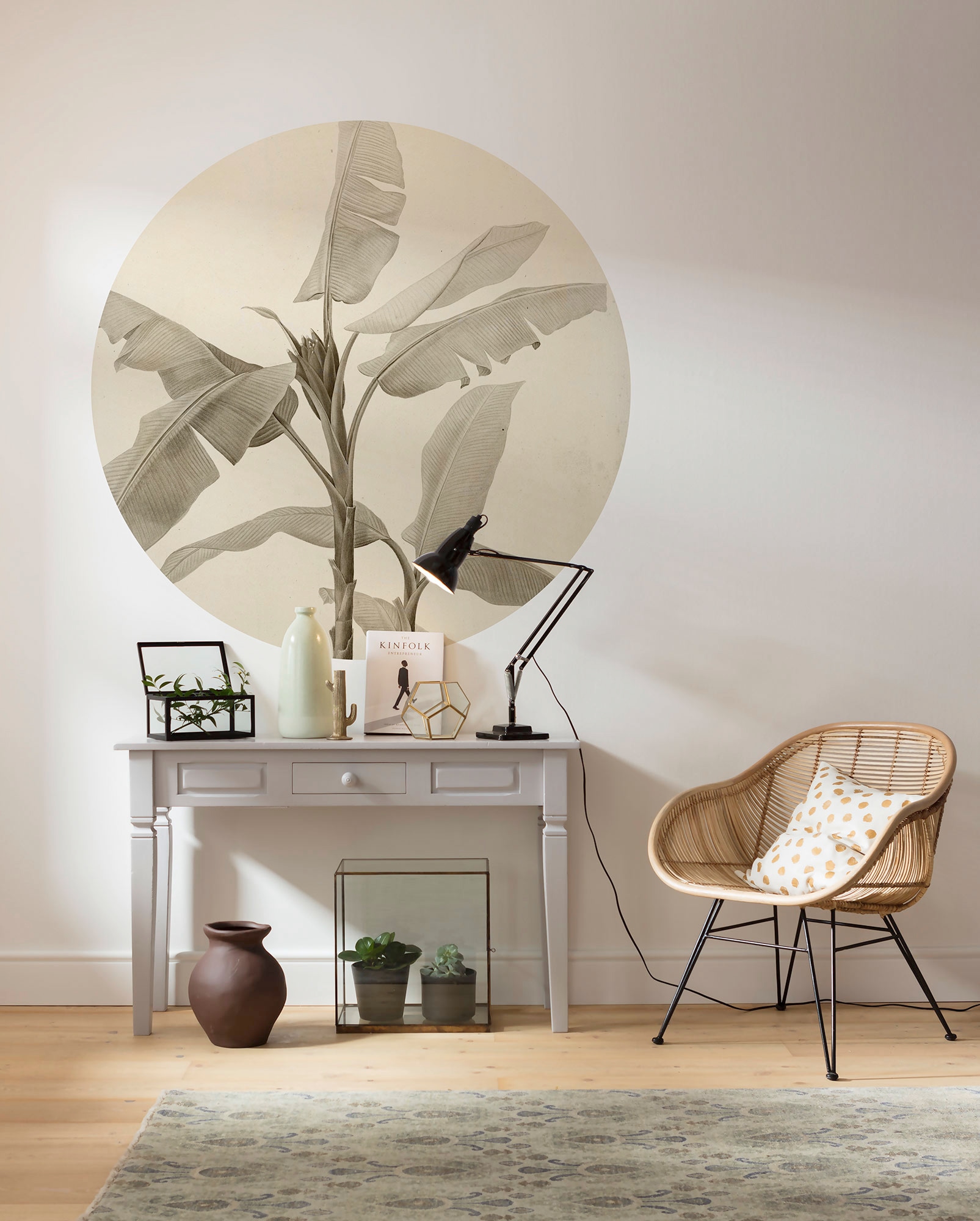 Komar Fototapete »Vlies selbstklebend - Banana Plant - Grösse 125 x 125 cm« bedruckt glatt Wohnzimmer, Schlafzimmer