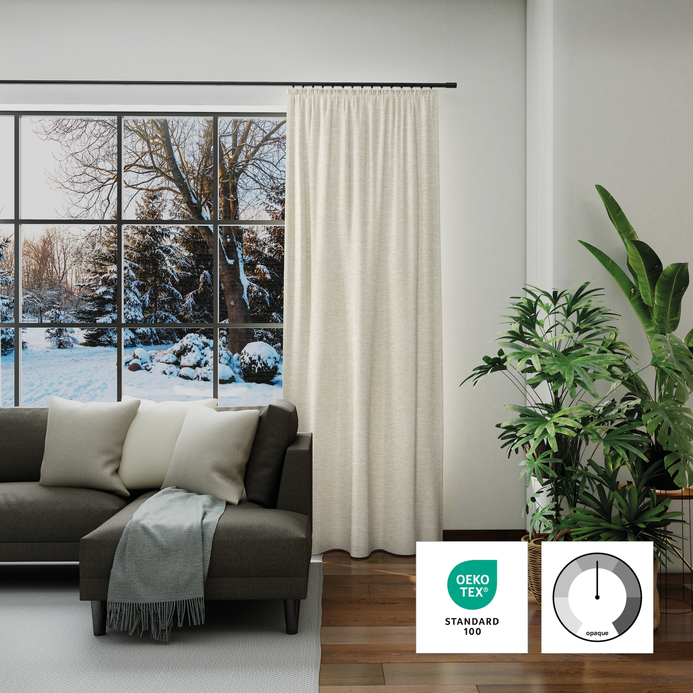 Neutex for you! Vorhang »Inuit« Kräuselband 1 Stk. tlg. Uni mit Samtoptik