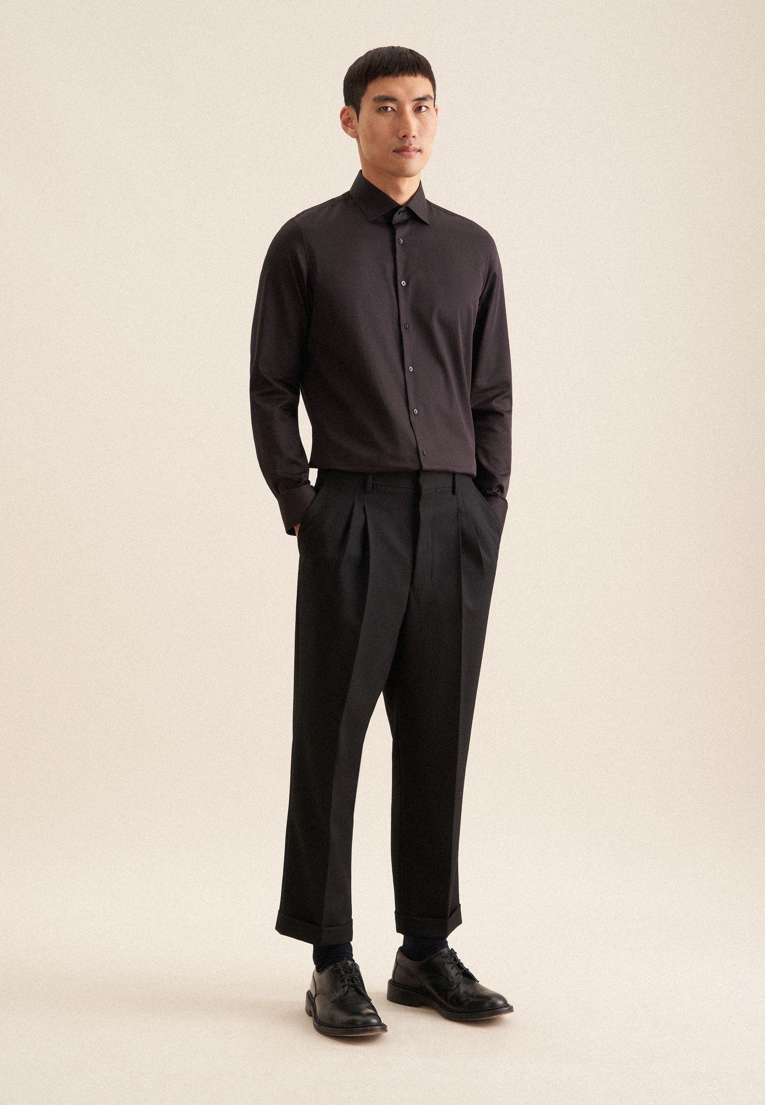 seidensticker Businesshemd »Schwarze Rose«, Shaped 1/1 Kentkragen Uni
