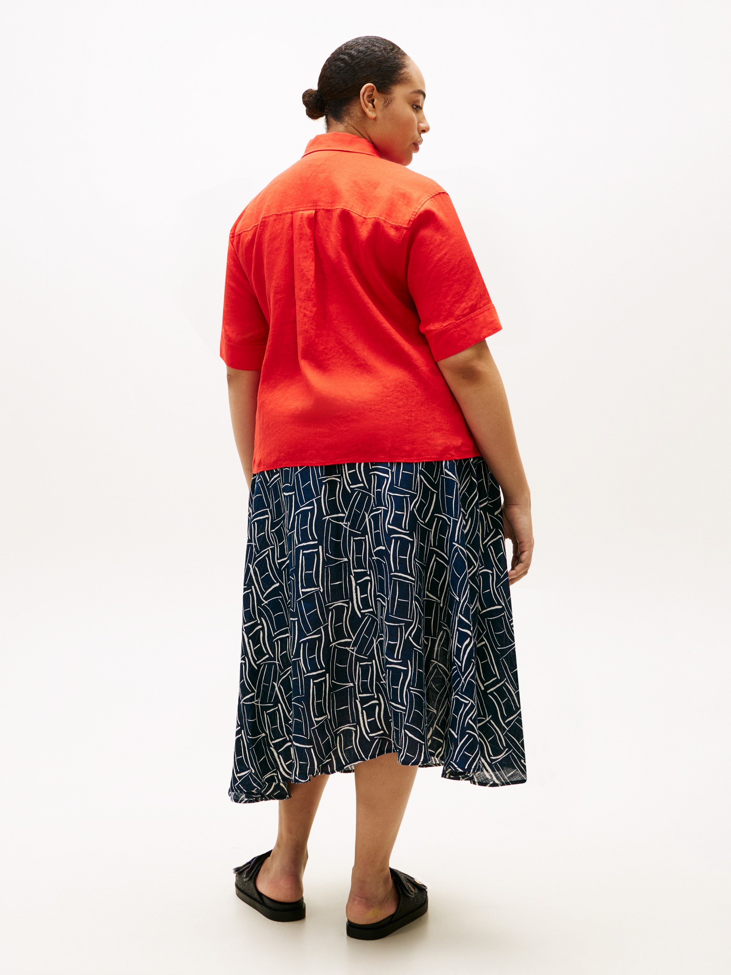 Tommy Hilfiger Curve Kurzarmshirt »CRV ESS LINEN SHIRT WITH SS« in grossen Grössen