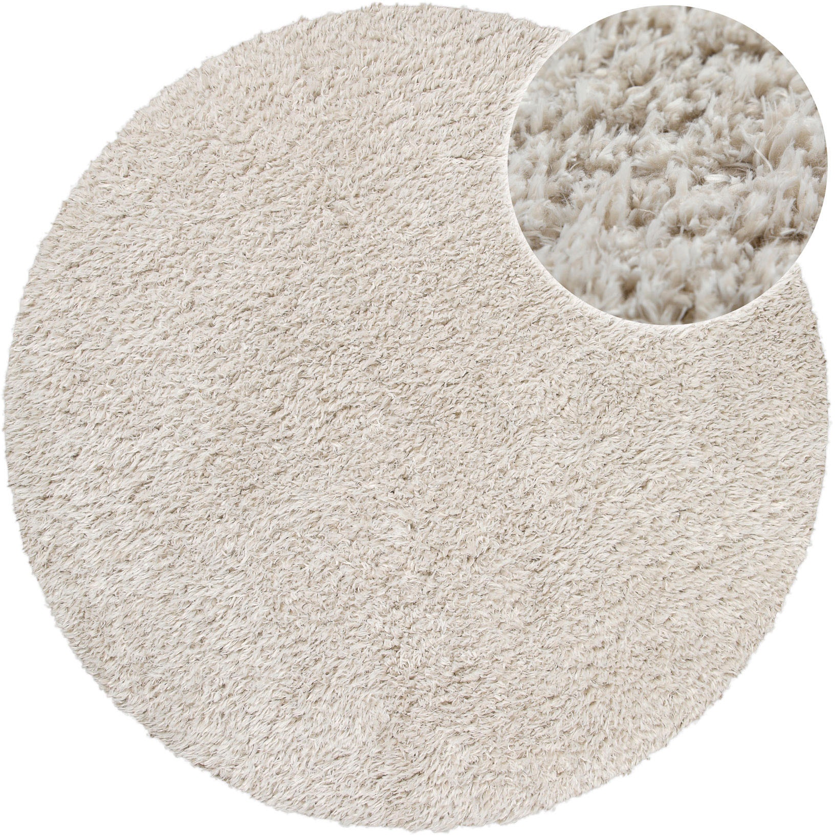 GOODproduct Hochflor-Teppich »Josetta« rund 50 mm Höhe Langflor, Shaggy, dichter weicher Hochflor, uni farben, Wohnzimmer