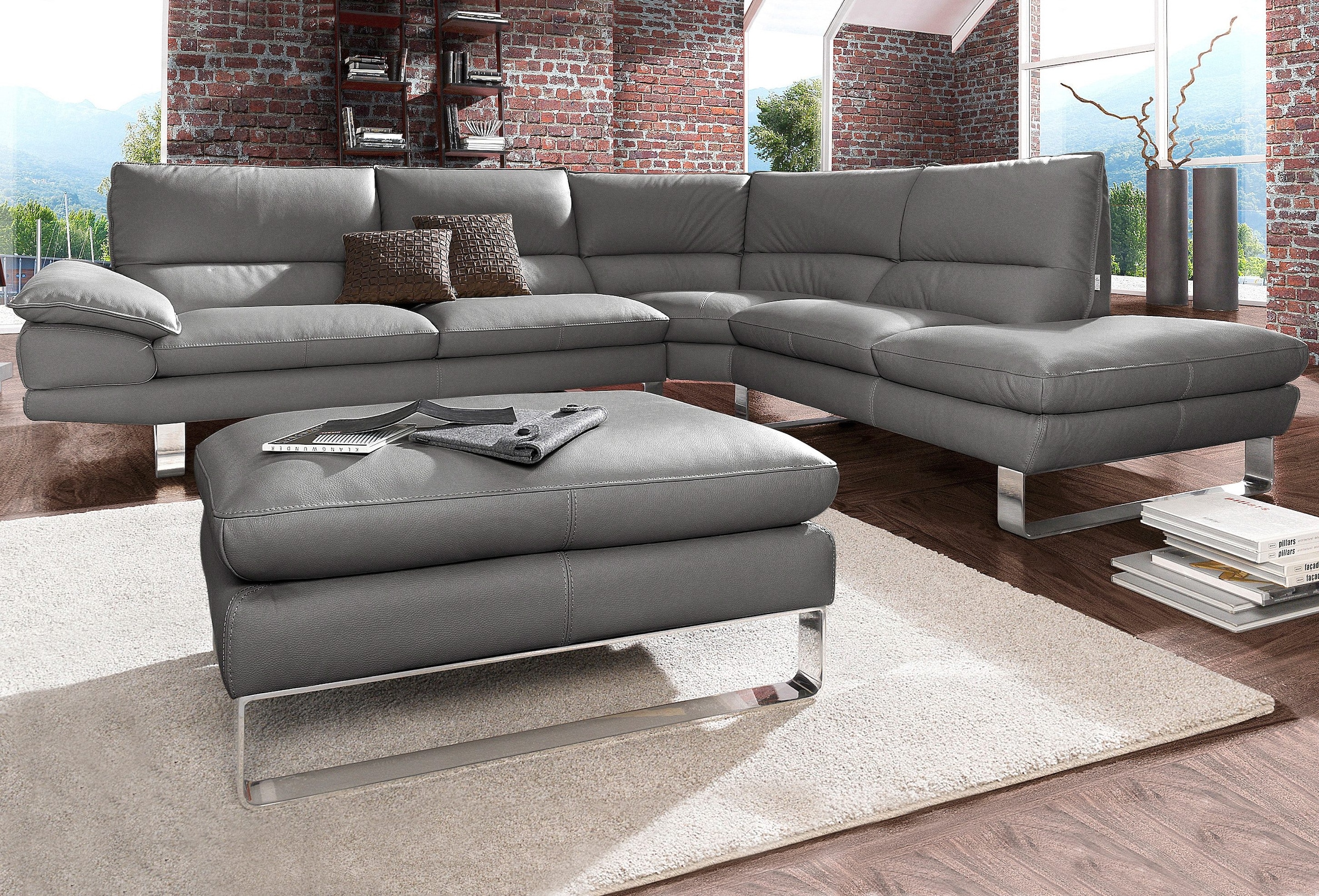 CALIA ITALIA Canapé d'angle »Dave, italienisches Designsofa mit erstklassigem Sitzkomfort, L-Form« mit tollen Lederbezügen