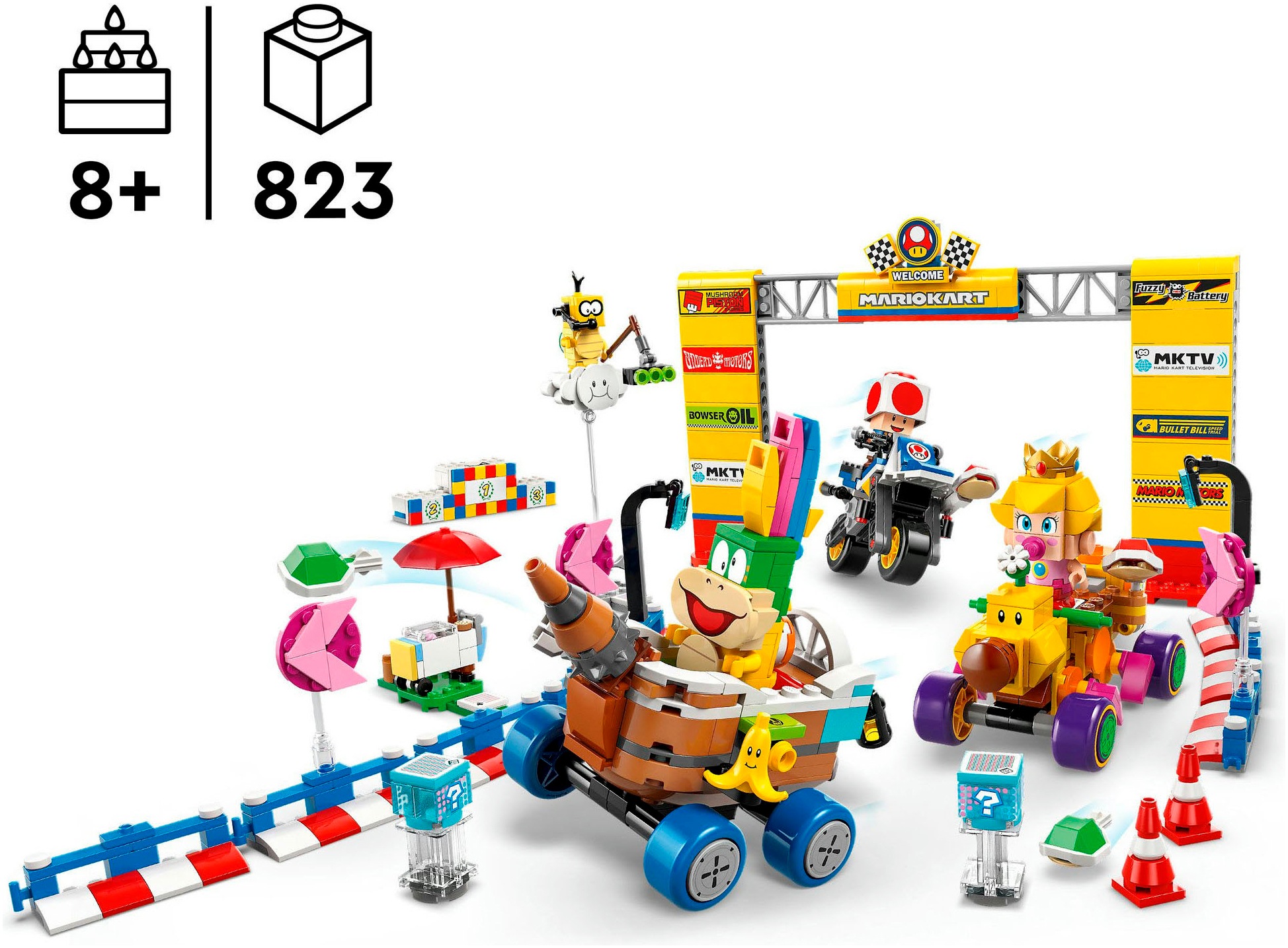 LEGO® Konstruktionsspielsteine »Mario Kart™ – Baby Peach & Grand Prix–Set (72036), LEGO Super Mario« Made in Europe