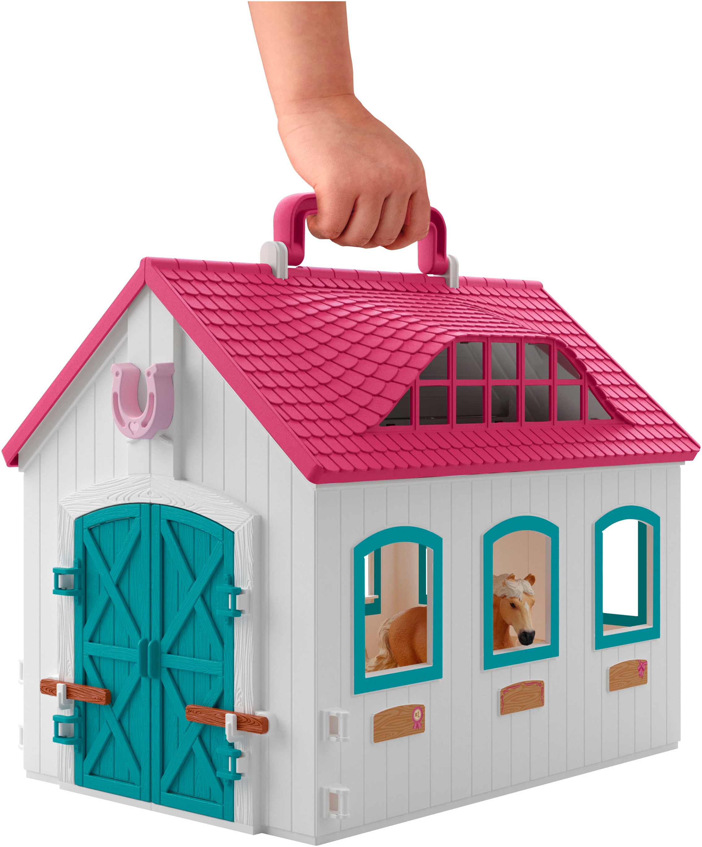 Schleich® Spielwelt »HORSE CLUB, Offenstall -Kleines Hufeisen (42703)« Made in Europe